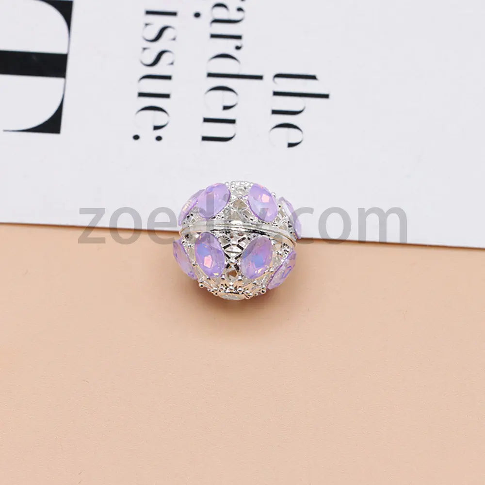 FS4856-5 Pieces Crystal Diamond Round Metal Beads Fit For Beadable Pens Zoe's DIY Shop