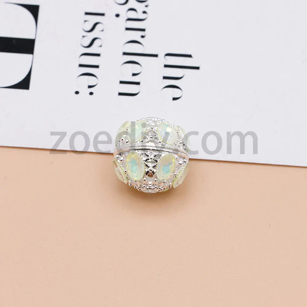 FS4856-5 Pieces Crystal Diamond Round Metal Beads Fit For Beadable Pens Zoe's DIY Shop