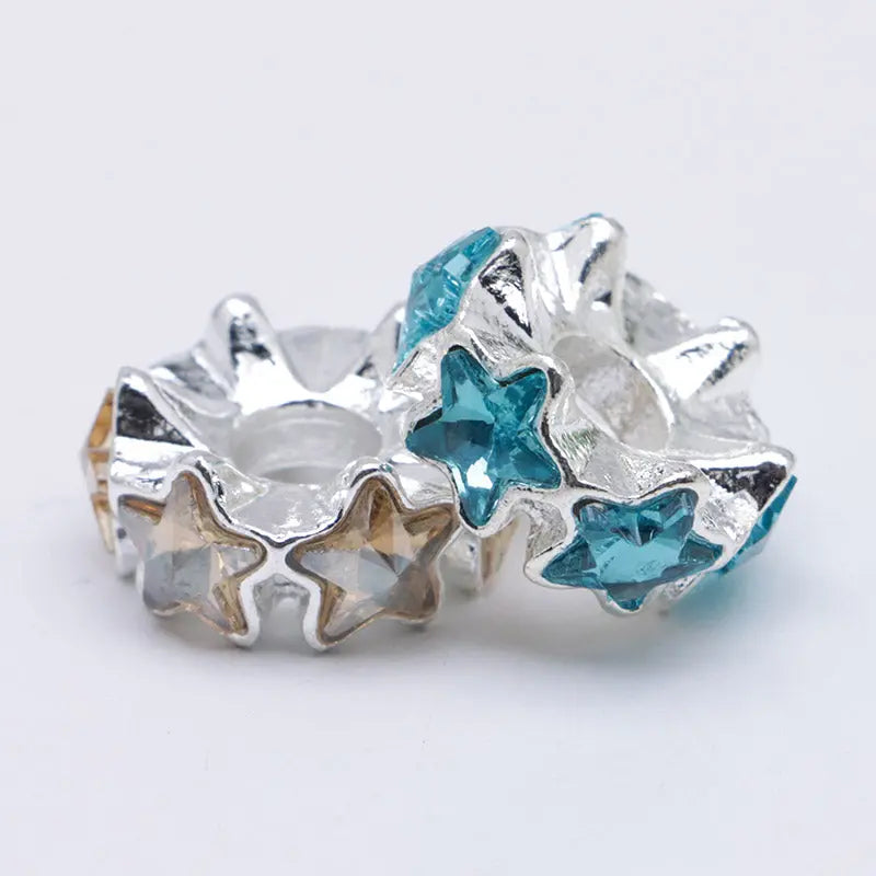 FS5235- 16mm Metal Spacers With 6 Star Diamonds Zoe's DIY Shop