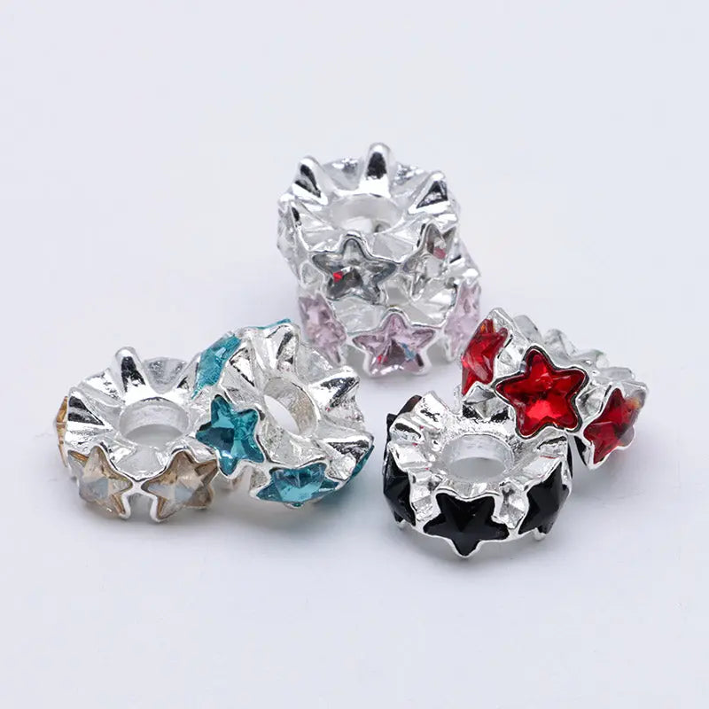 FS5235- 16mm Metal Spacers With 6 Star Diamonds Zoe's DIY Shop