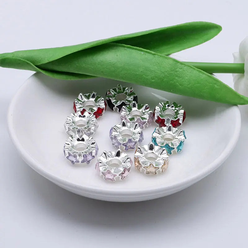 FS5235- 16mm Metal Spacers With 6 Star Diamonds Zoe's DIY Shop