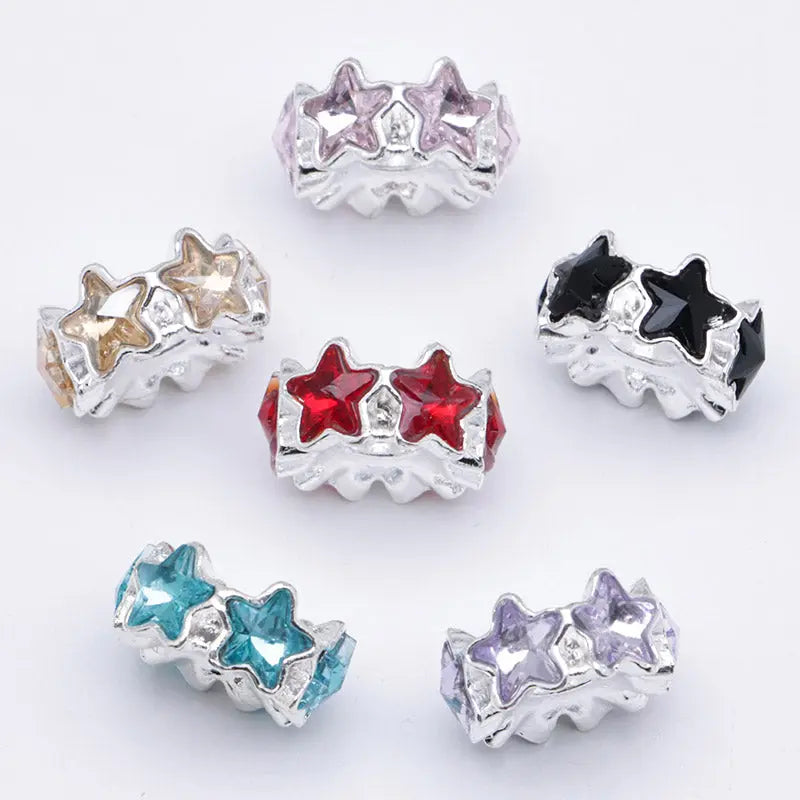 FS5235- 16mm Metal Spacers With 6 Star Diamonds Zoe's DIY Shop