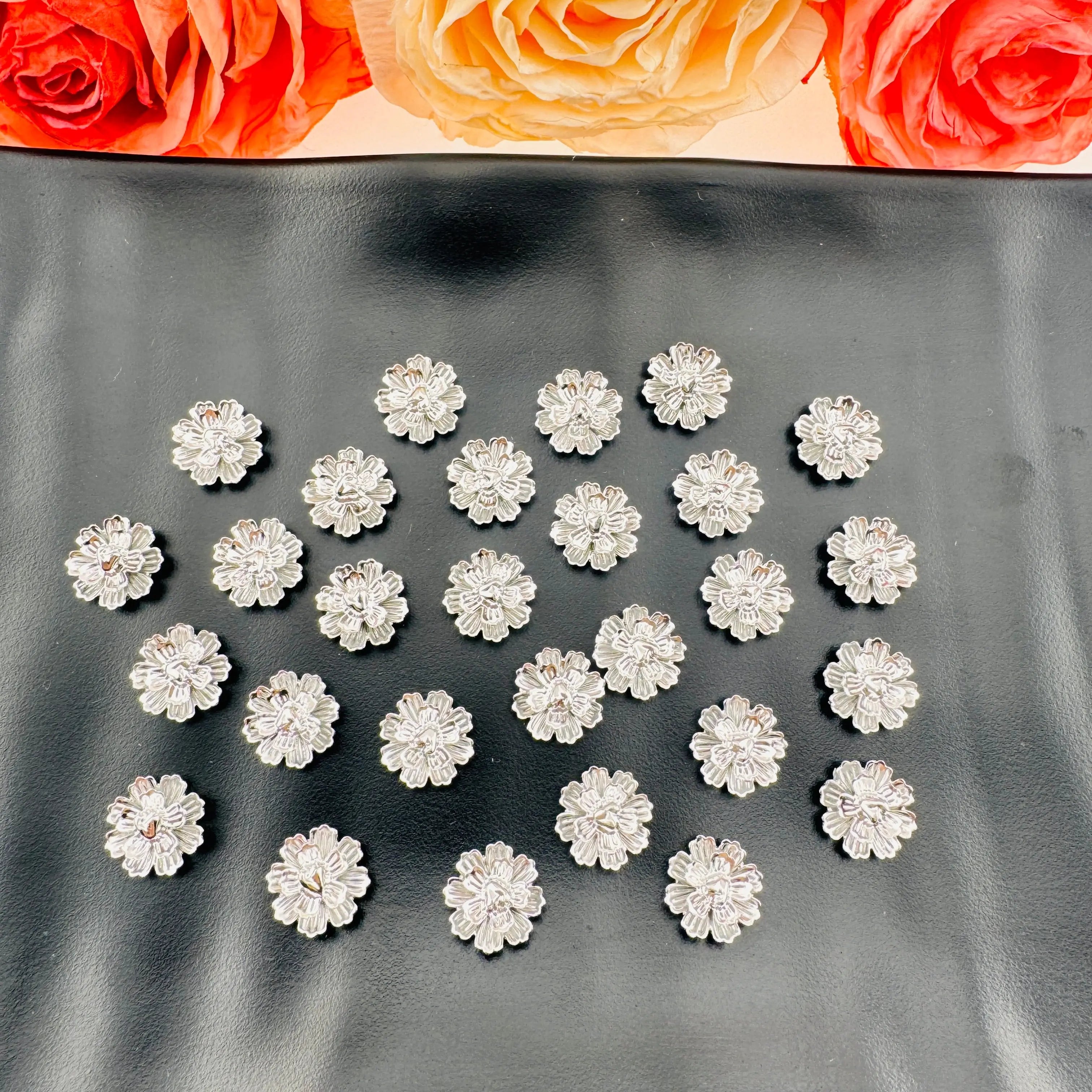 FS6290-About 13mm Soft Flower Nail Charms Zoe DIY Wholesale