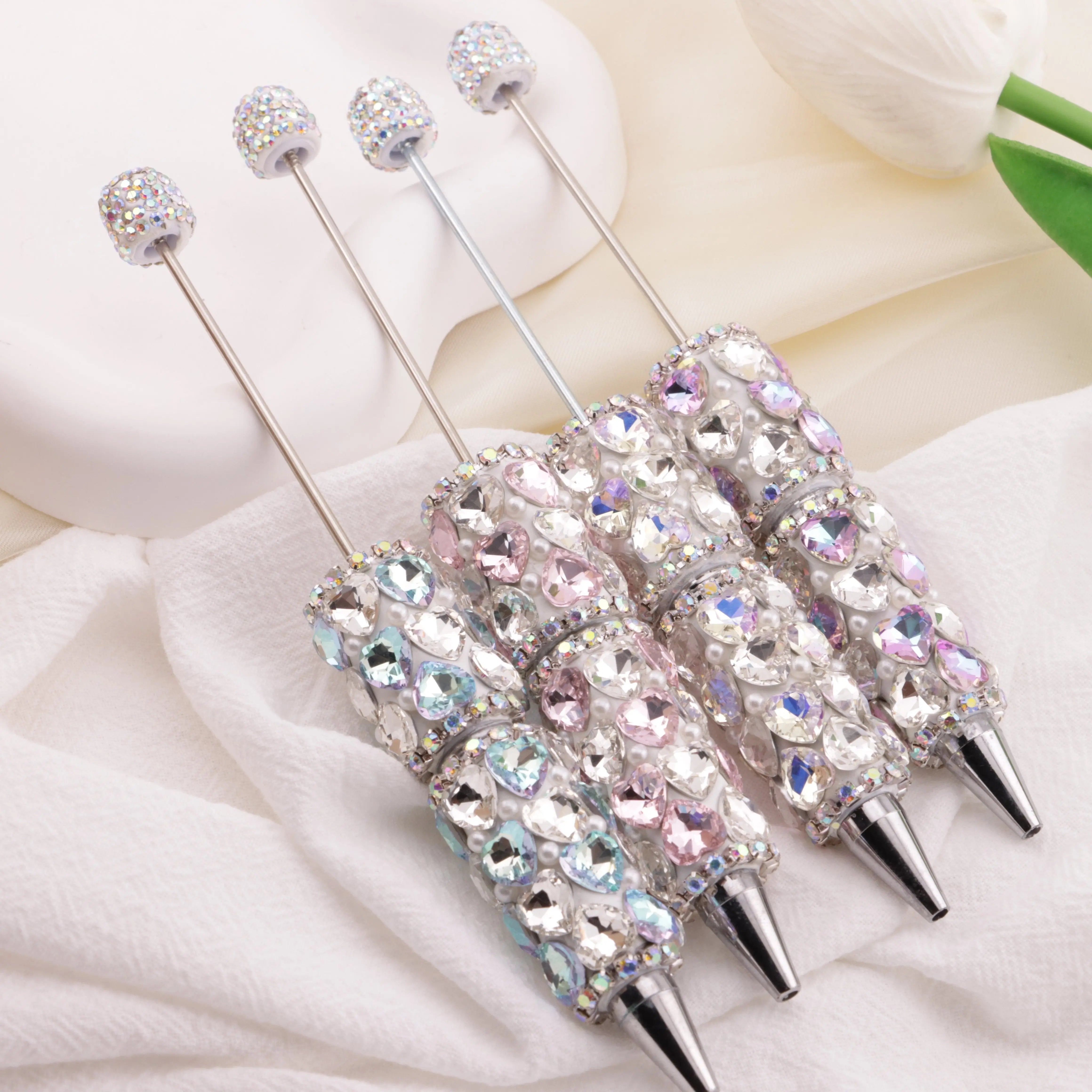 FS6395-Full Of Love Diamonds Beadable Pen - Zoe DIY Wholesale