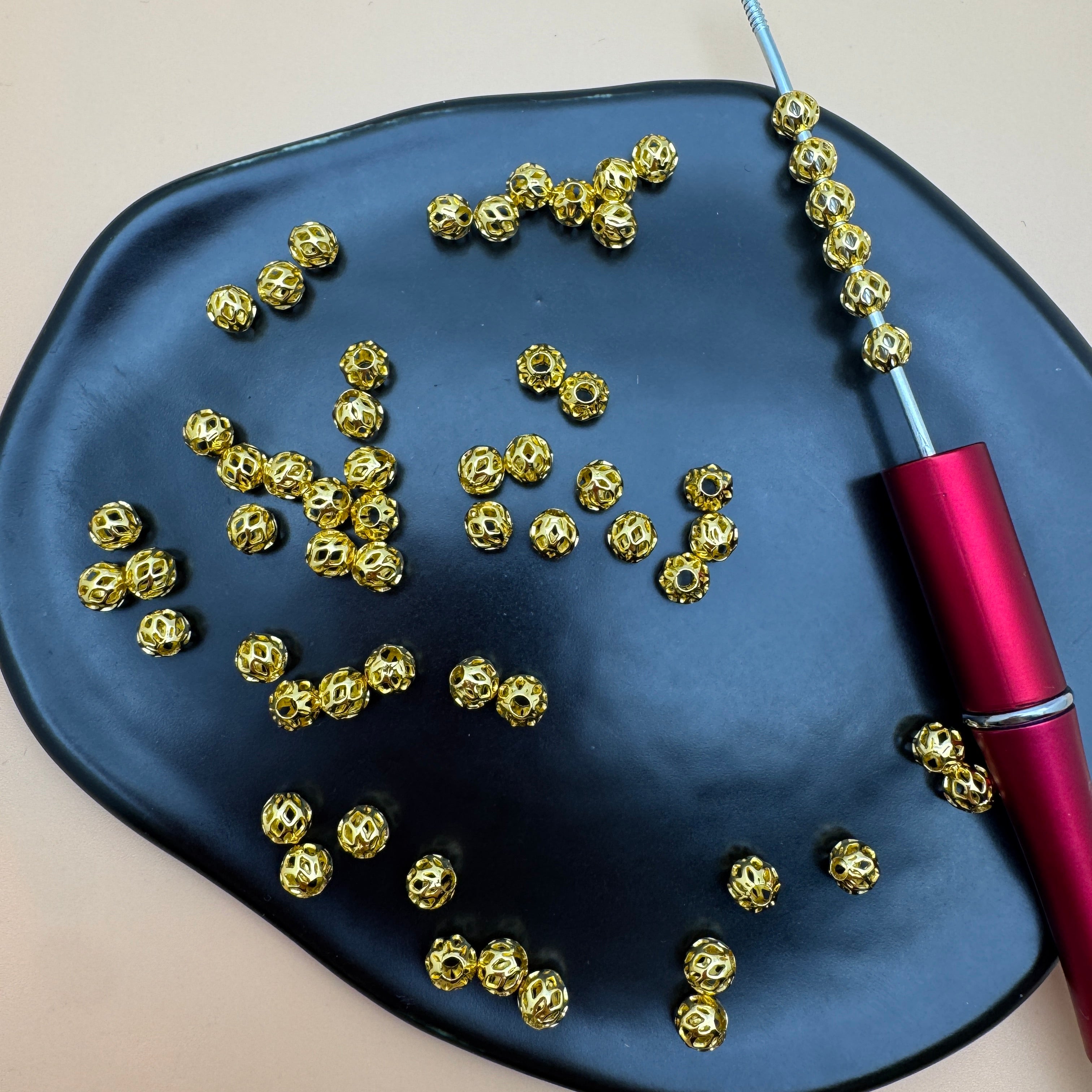 FS5018-6mm Alloy Metal Beads Fit For Beadable Pens