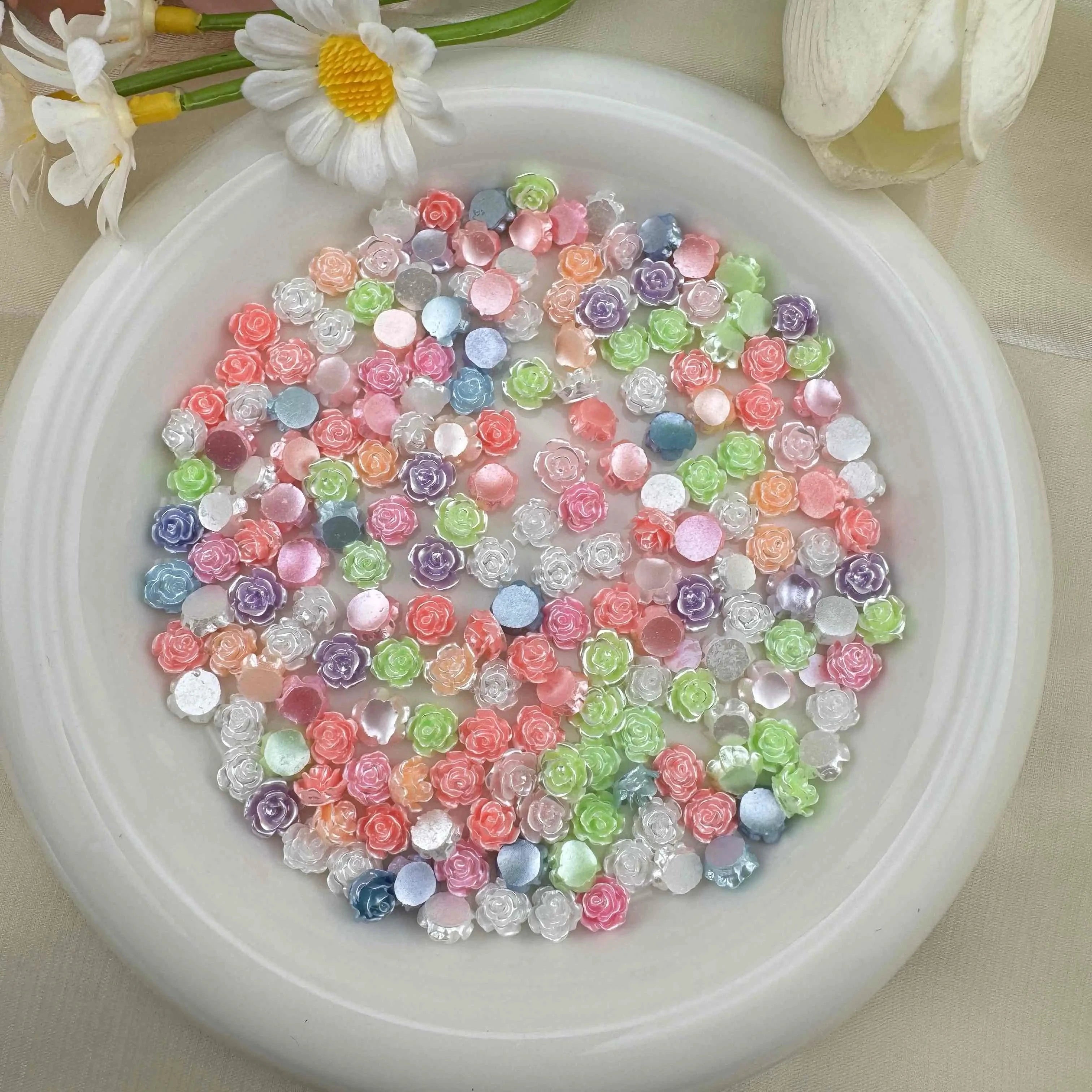 FS2291-8mm Pearl Looking Nail Charms For Making Fancy Beads Or Fancy Beadable Pens Zoe DIY Wholesale