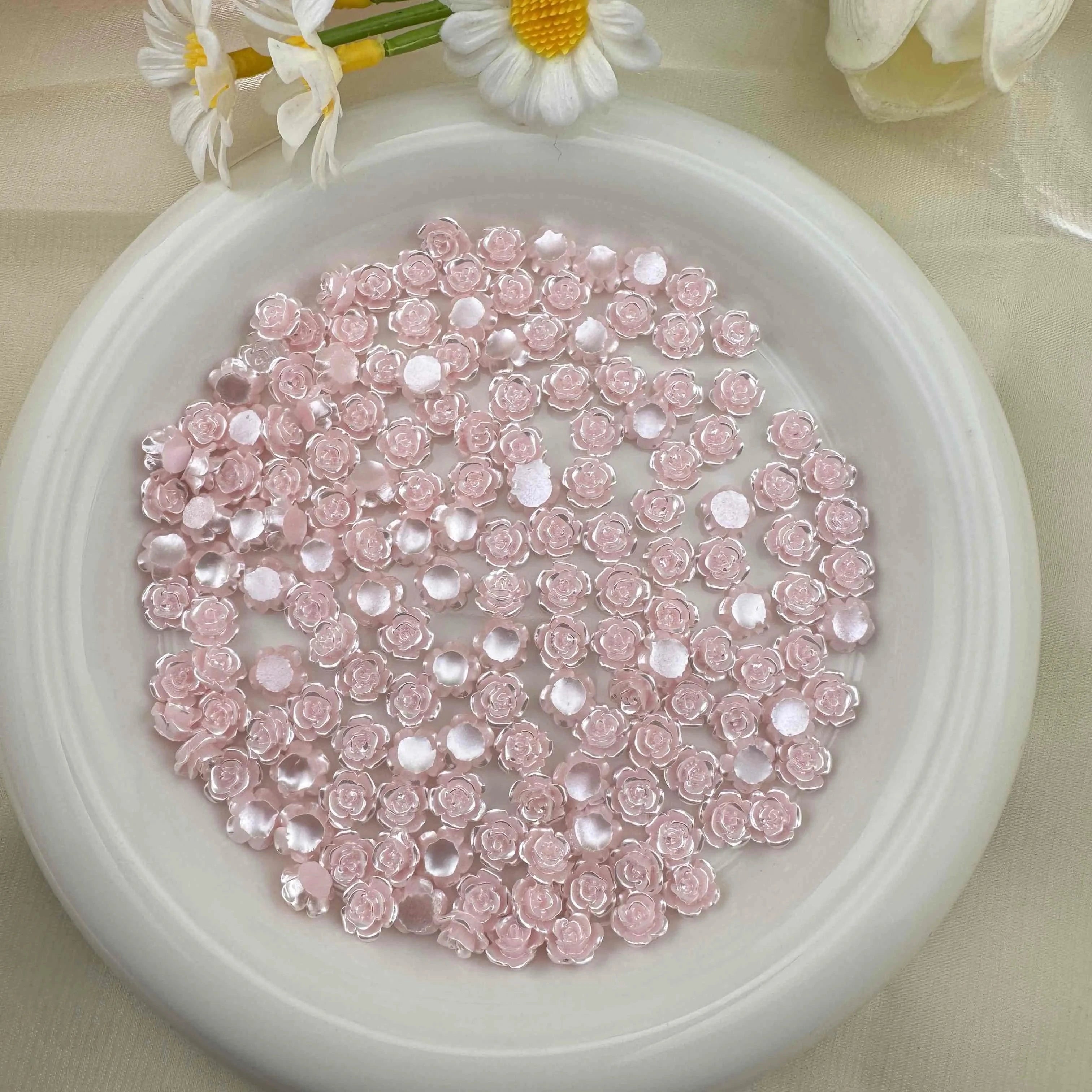FS2291-8mm Pearl Looking Nail Charms For Making Fancy Beads Or Fancy Beadable Pens Zoe DIY Wholesale