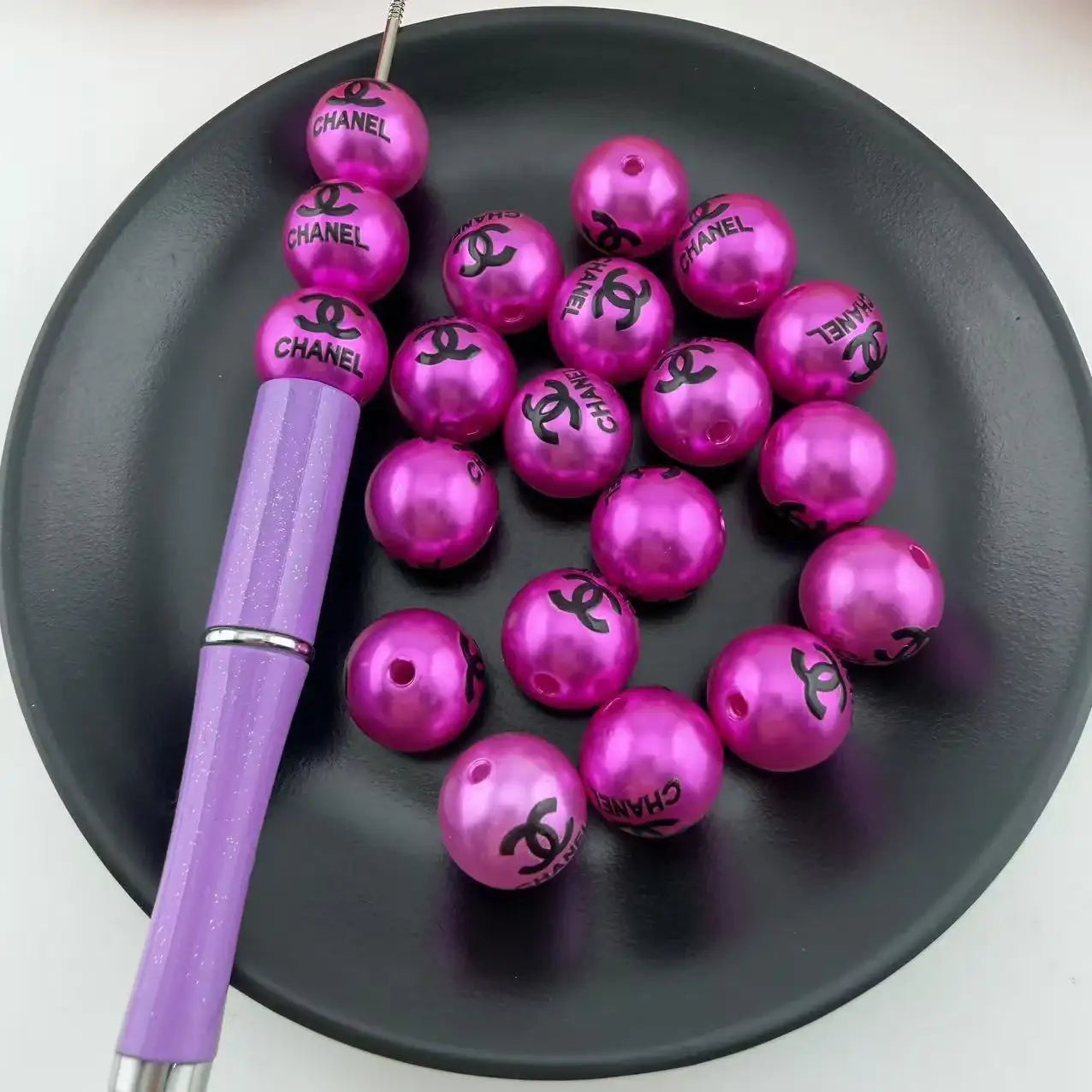 FS5541-16MM Round Random Mixed Color Acrylic Faux Pearl Beads Imitated Pearl Loose Spacer Beads with Hole for Jewelry Making Supplies