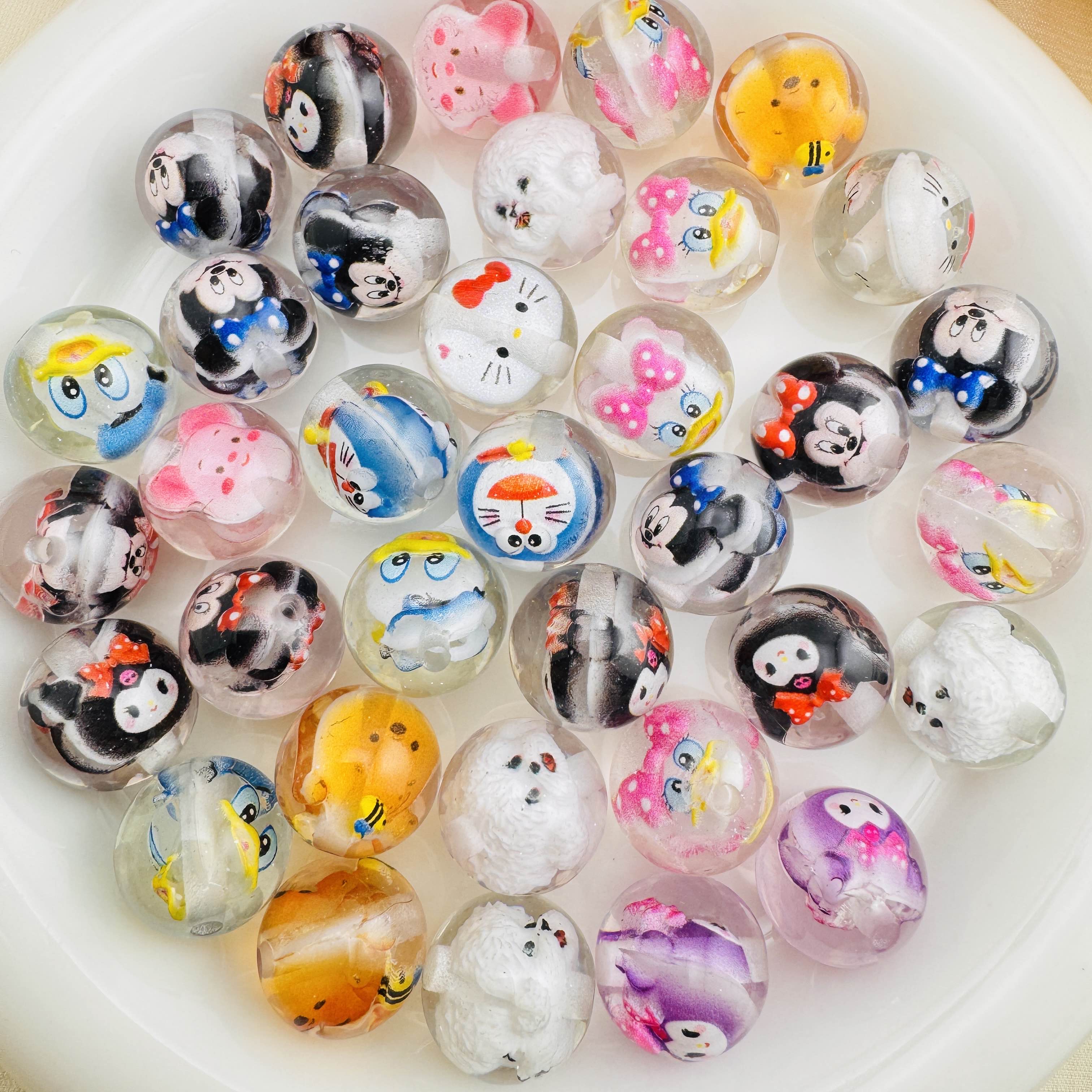 FS10227-Random Mixed Cartoon Resin Beads For Beadable Pens Keychain Making