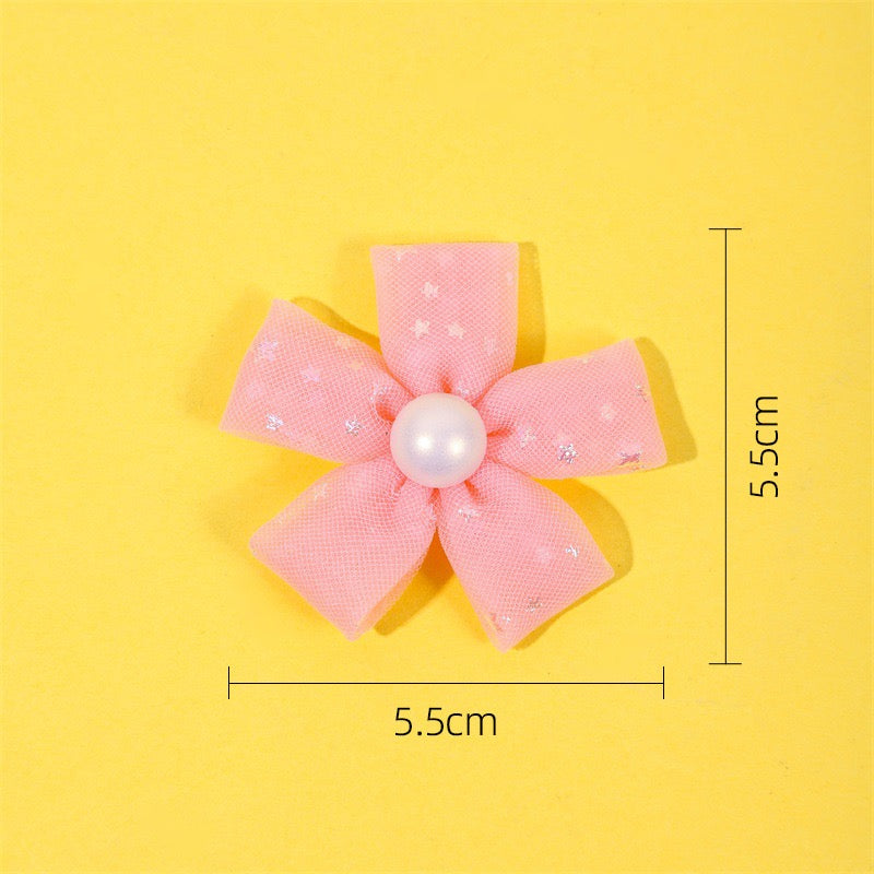 FS10228-Random Mixed Color Star Glitter Flower Patch For Making Fancy Beads