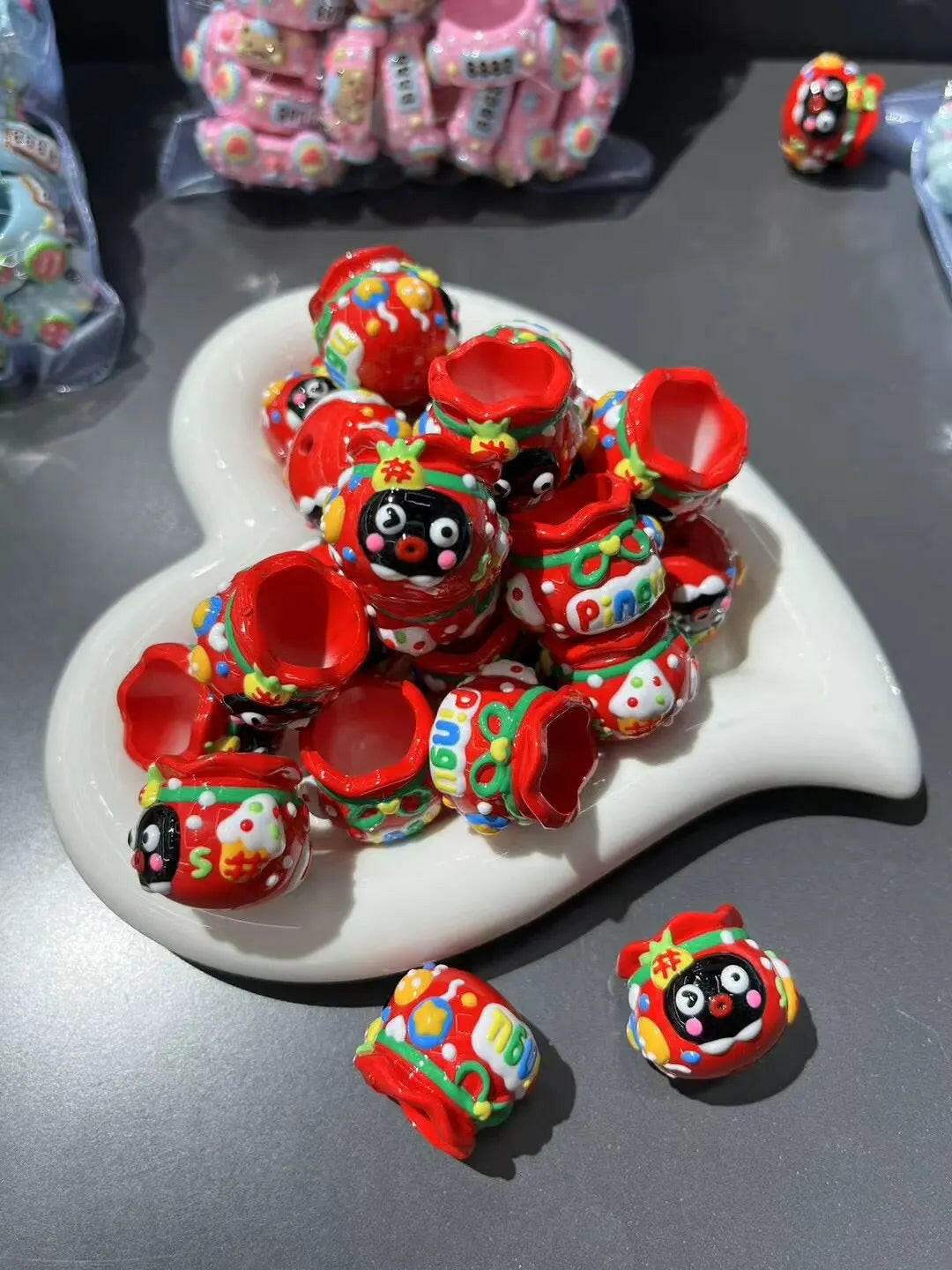 FS1839-5 Pieces Lucky Bag handpainted Acrylic Beads Fit For Beadable Pens Zoe's DIY Shop