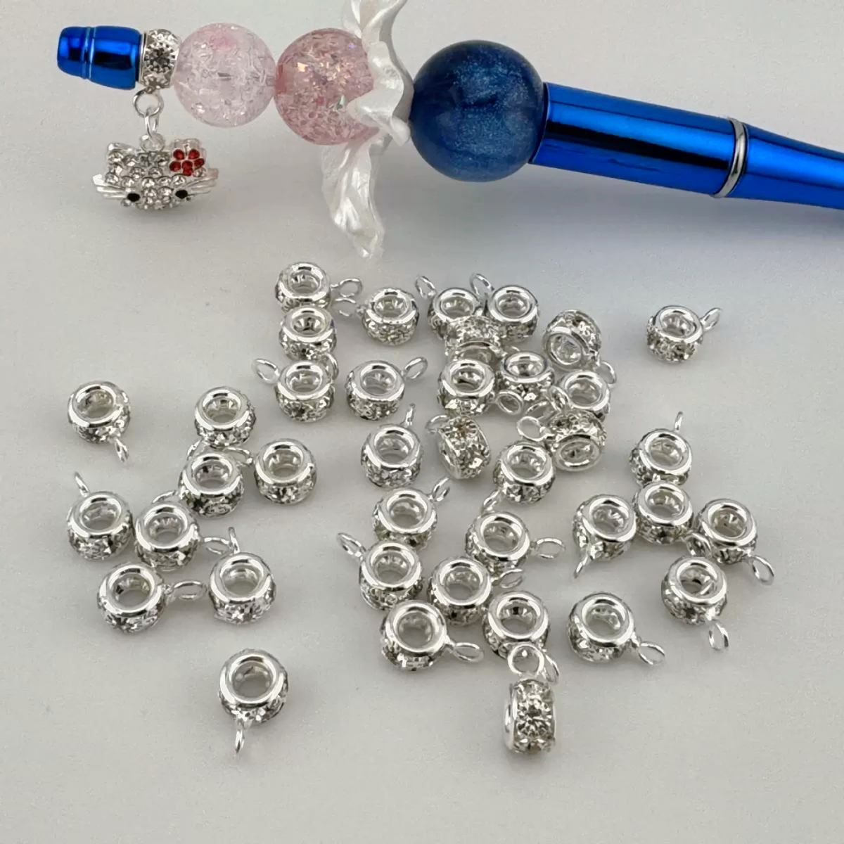 FS3847-8mm Sliver Spacer With Hook Zoe's DIY Shop