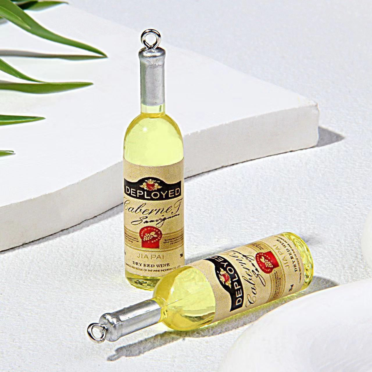FS5081-Random Mixed 12×52mm Creative Wine Bottle Resin Charms
