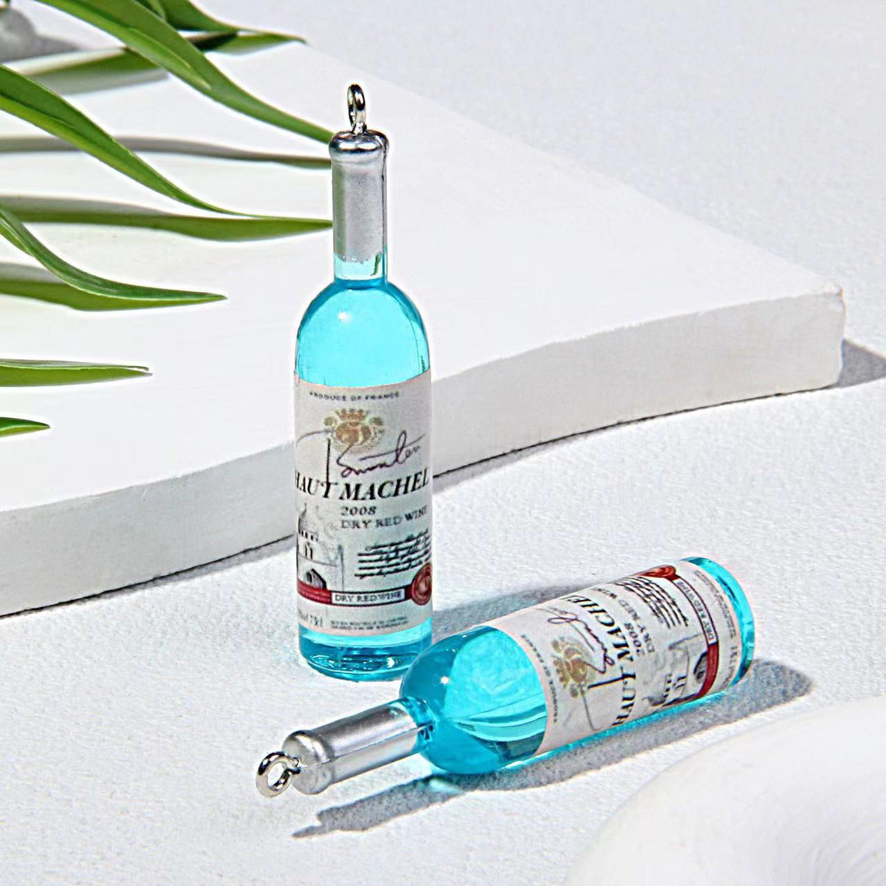 FS5081-Random Mixed 12×52mm Creative Wine Bottle Resin Charms