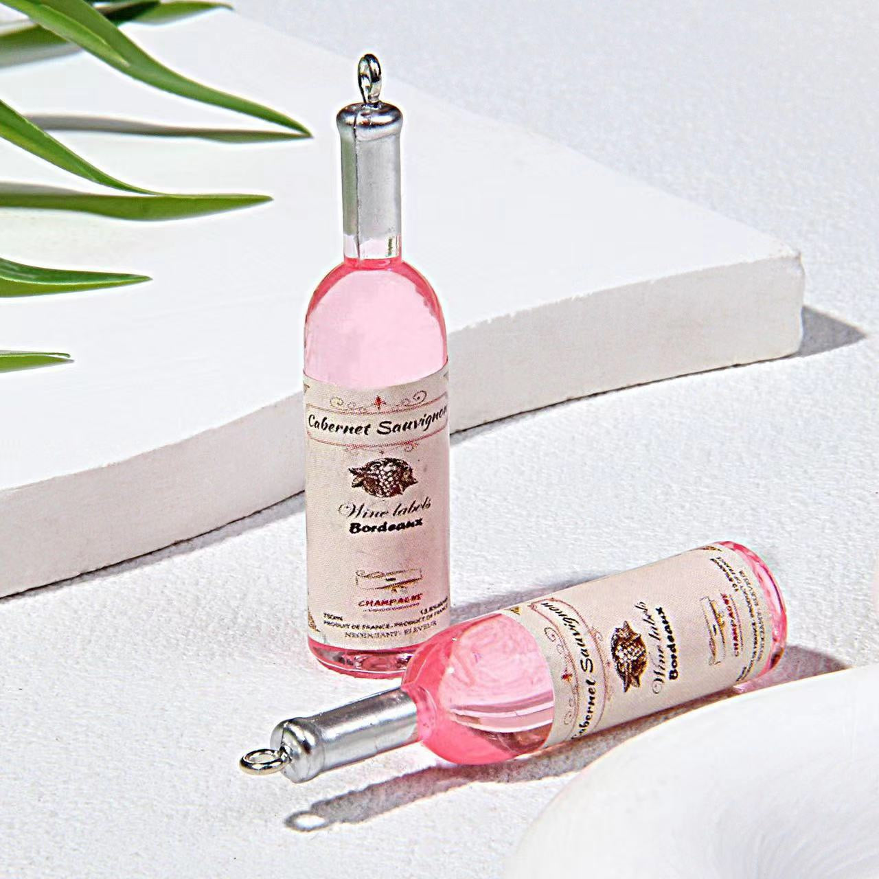 FS5081-Random Mixed 12×52mm Creative Wine Bottle Resin Charms