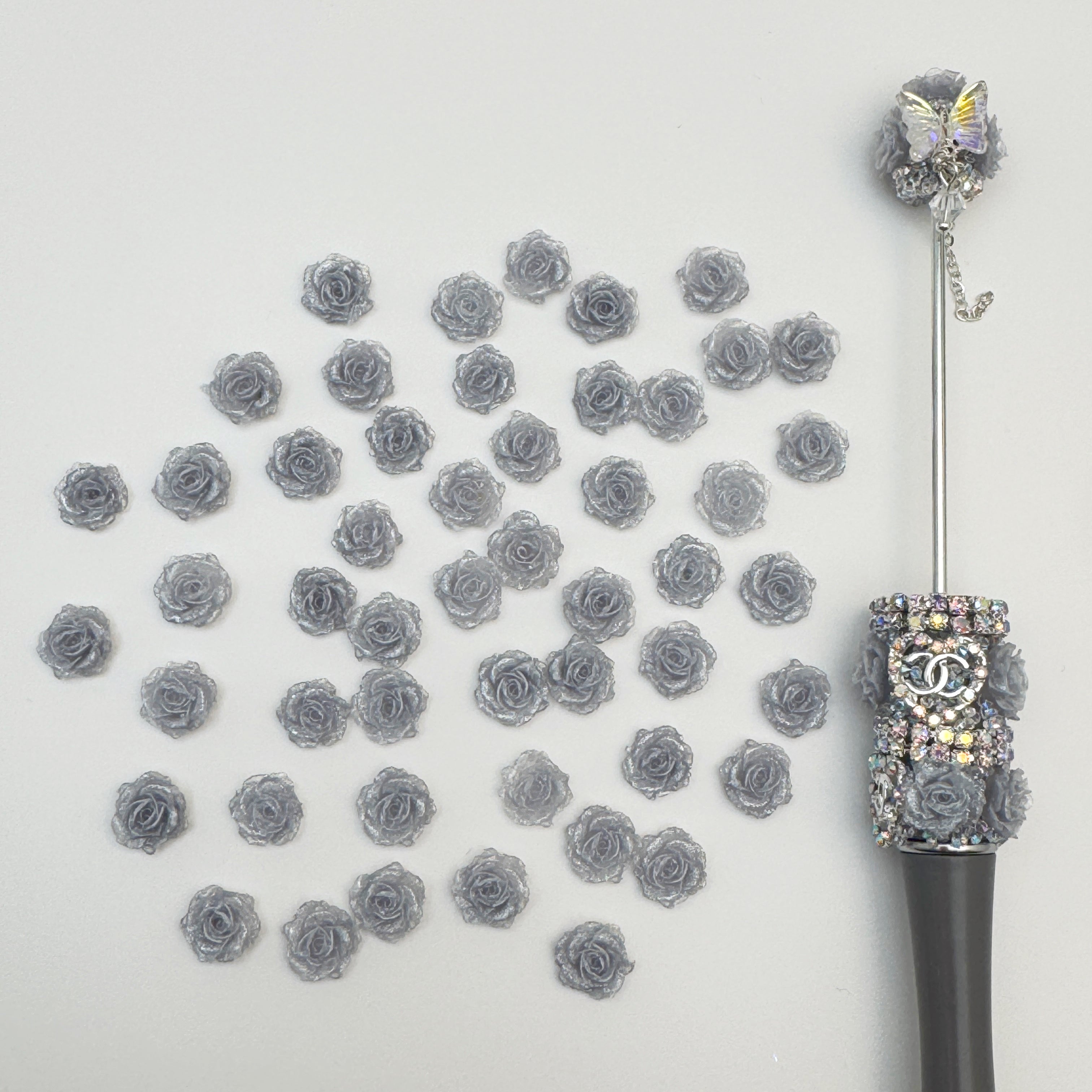 FS5101-10mm Luminous Soft Nail Flower Charms For Making Fancy Beads Or Fancy Beadable Pens