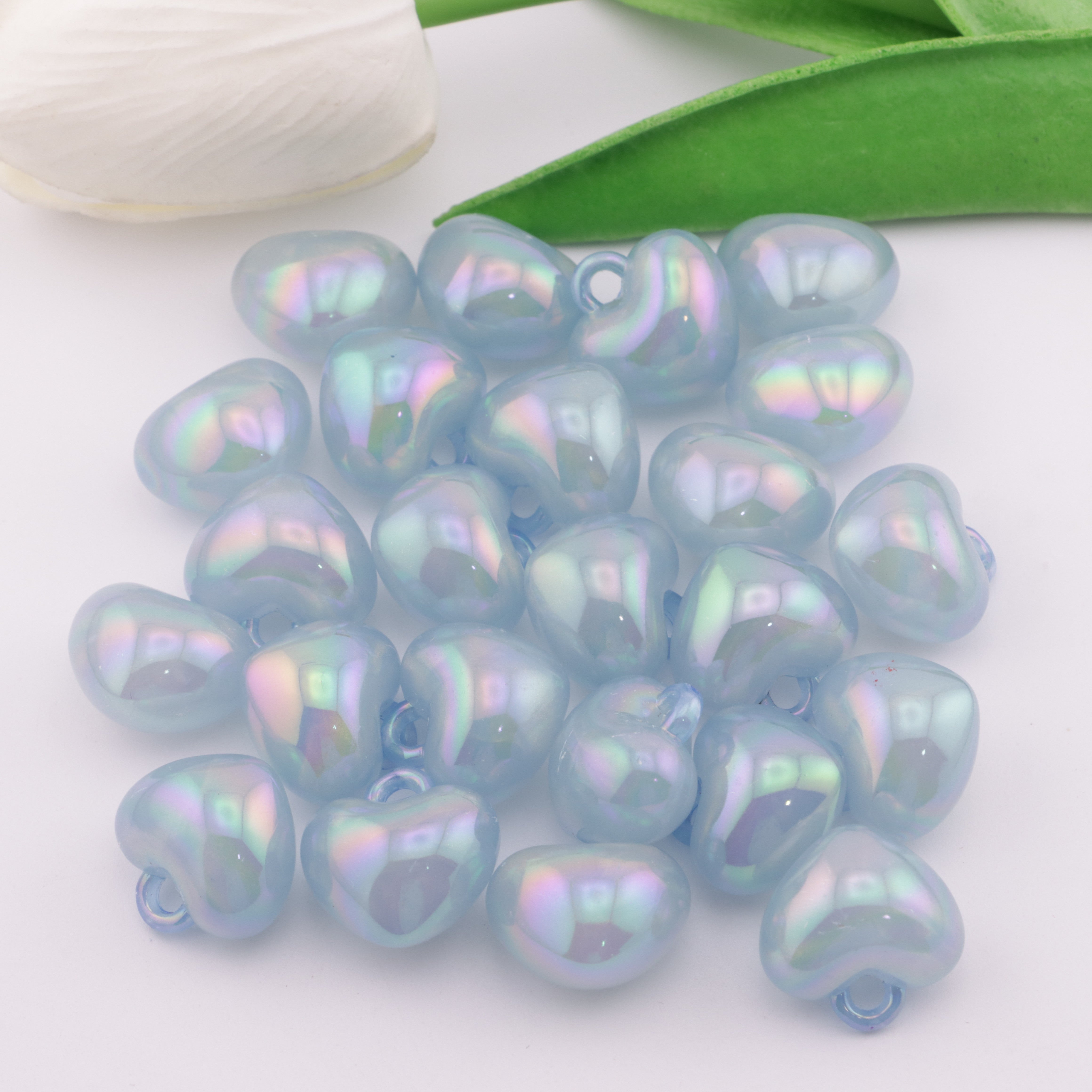FS3407- Love Heart Charms Beads Fine Glittering Heart Pendant