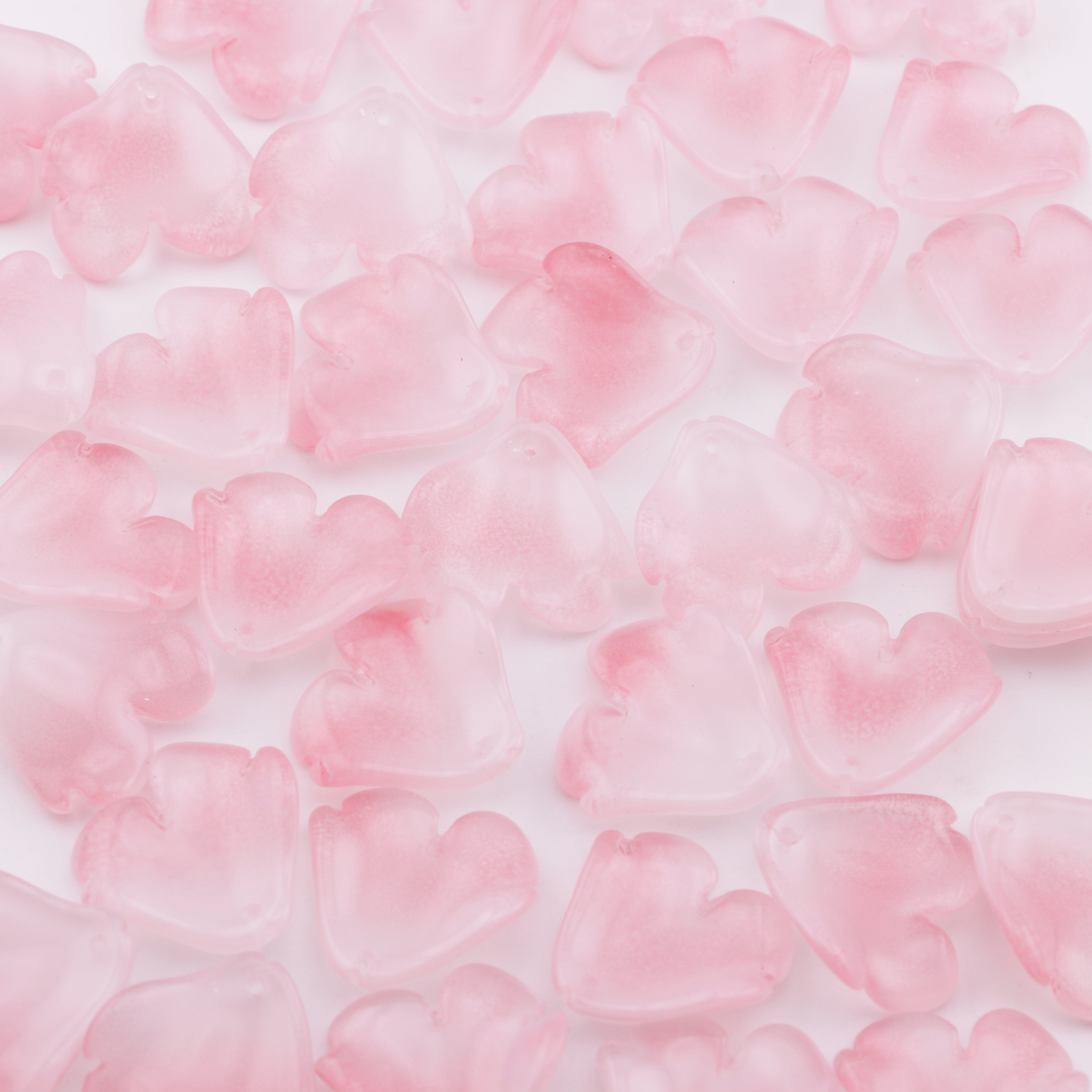 FS5748- 19*19mm Glass Petals With Hole, Holed Glass Petals