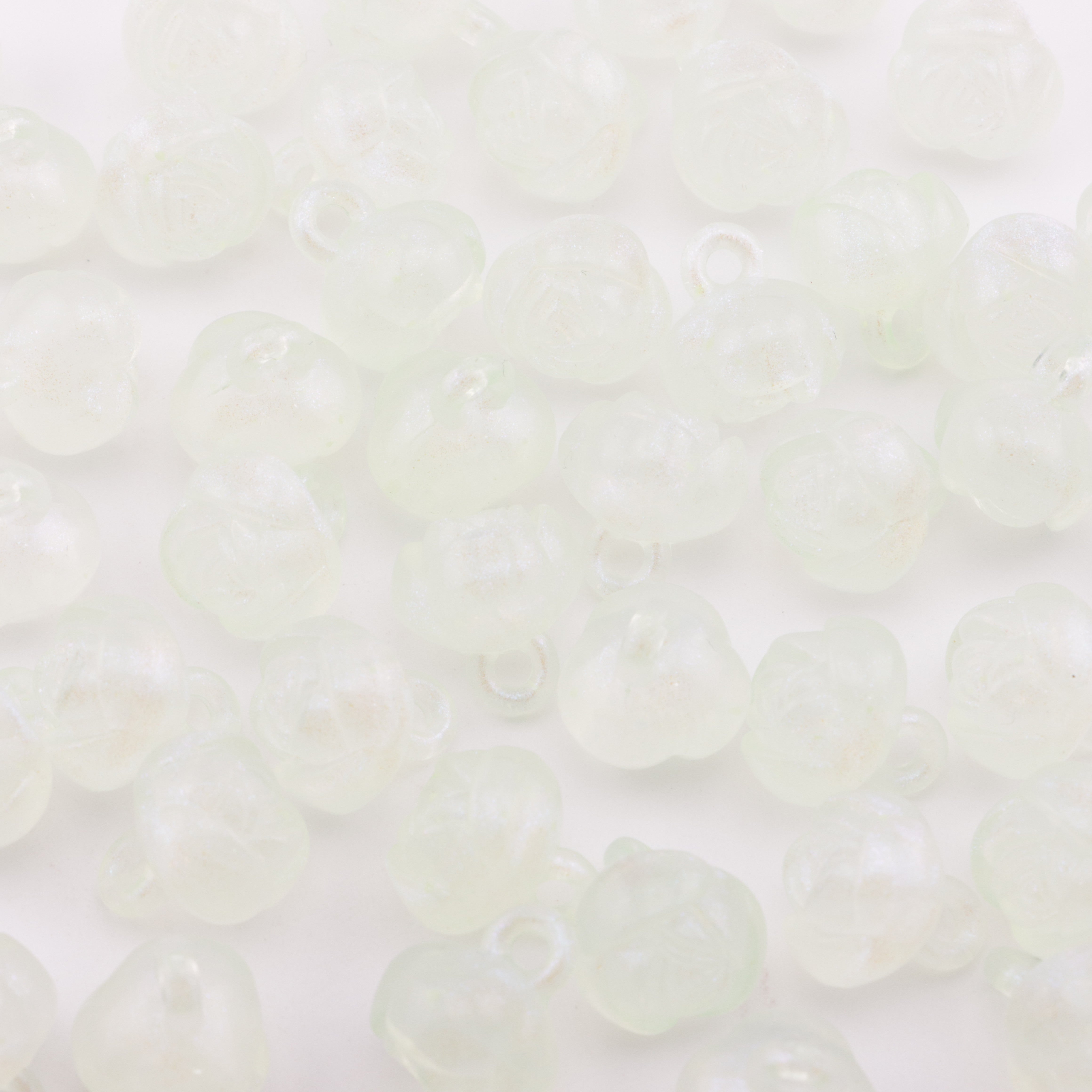 FS4106- 14mm Glowing Rose Beads Charms, Glowing And Sparkling Rose Car Hanging Pendant Beads