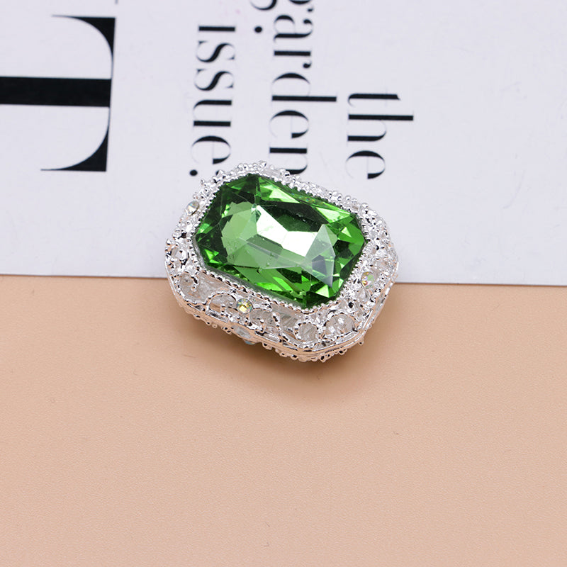 FS4849- Approximately 21×17mm Double-Sided Zirconium Diamond Alloy Beads Four-Way Pen-Passing
