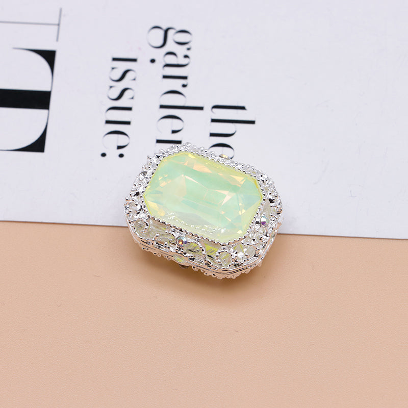 FS4849- Approximately 21×17mm Double-Sided Zirconium Diamond Alloy Beads Four-Way Pen-Passing