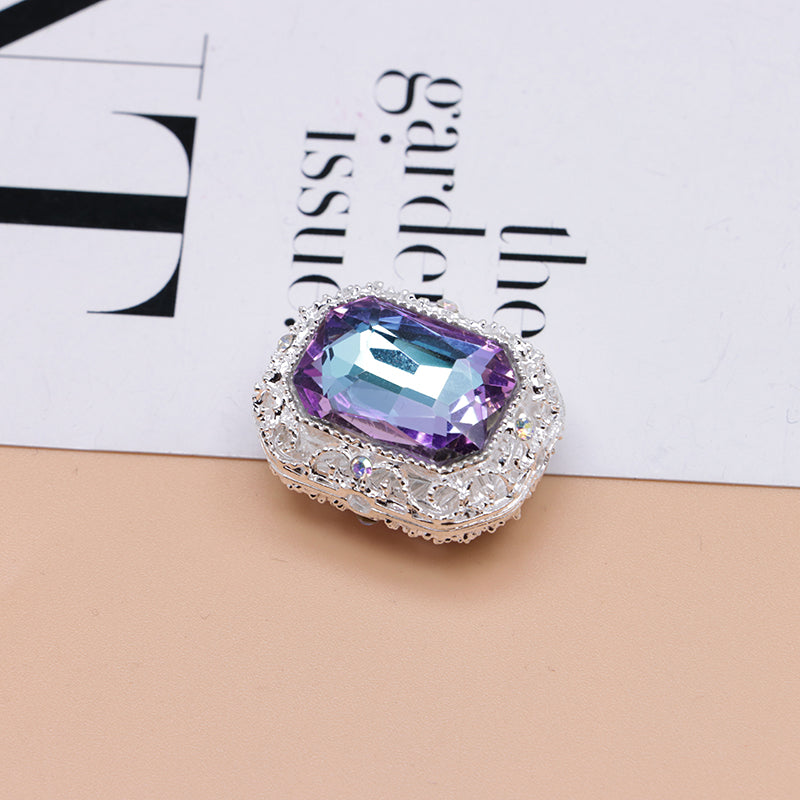 FS4849- Approximately 21×17mm Double-Sided Zirconium Diamond Alloy Beads Four-Way Pen-Passing