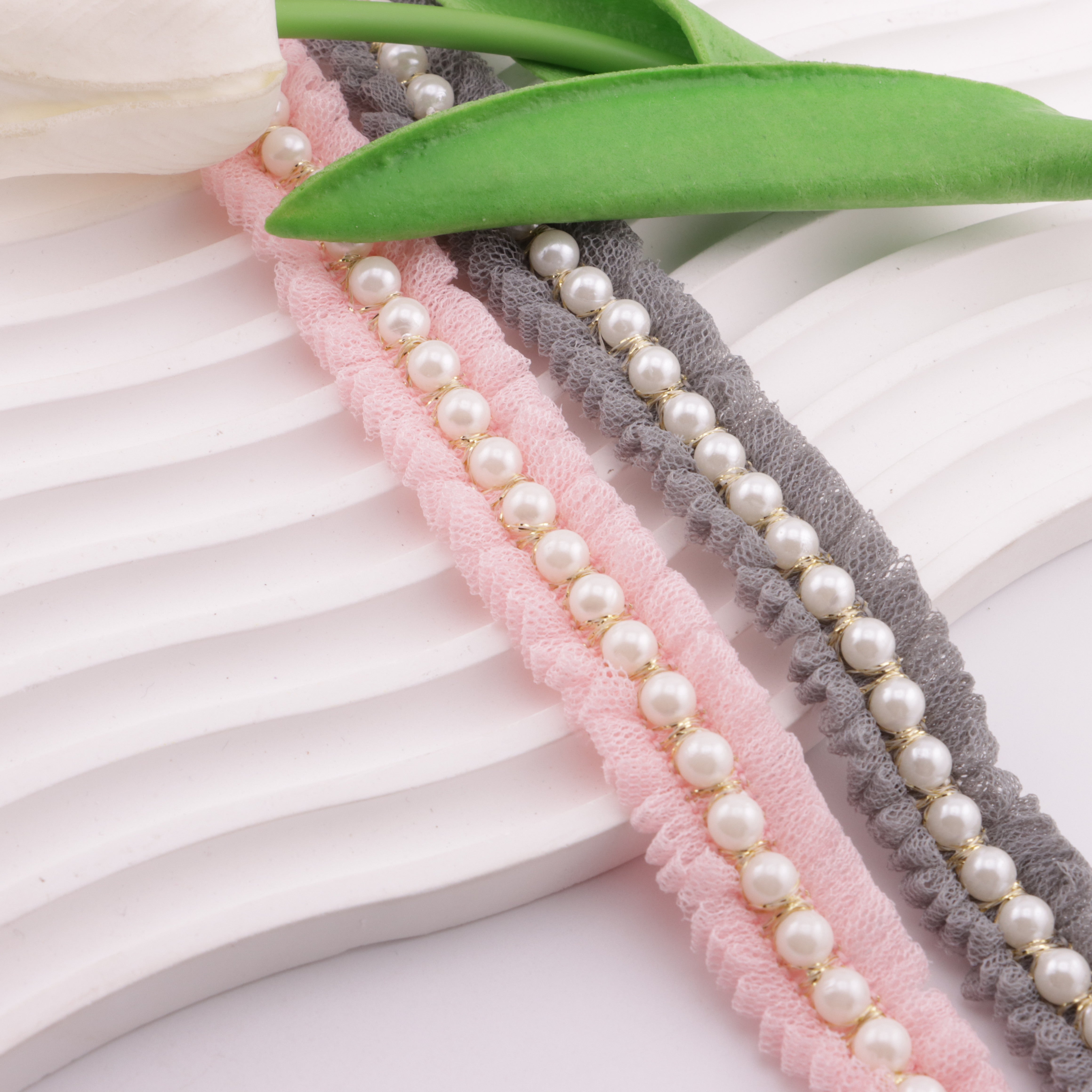 FS5924- About 2cm Width, Pearl Chain Ribbon