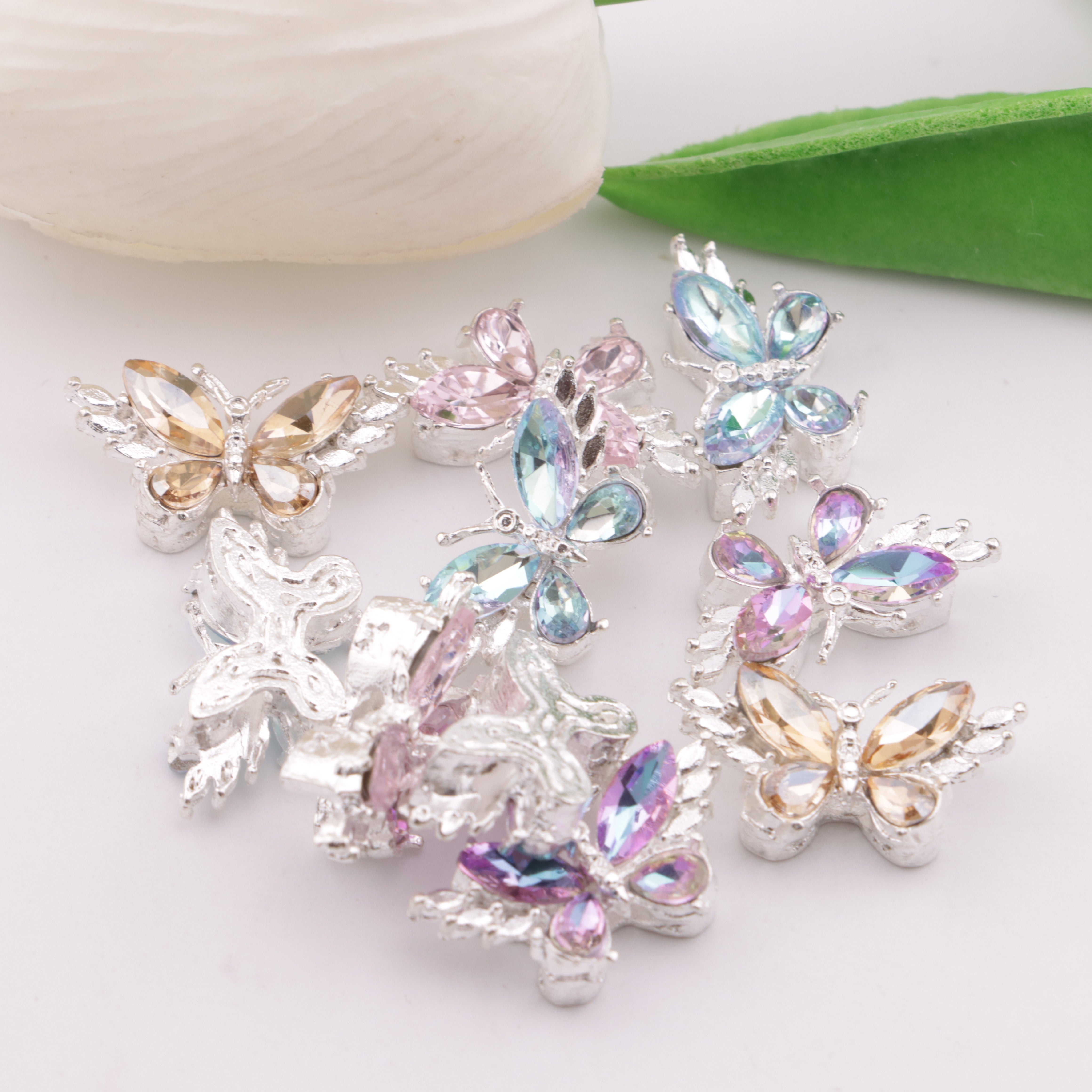 FS5225- 12*22mm Butterfly 4 Hole Metal Beads Fit For Pen Zoe's DIY Shop