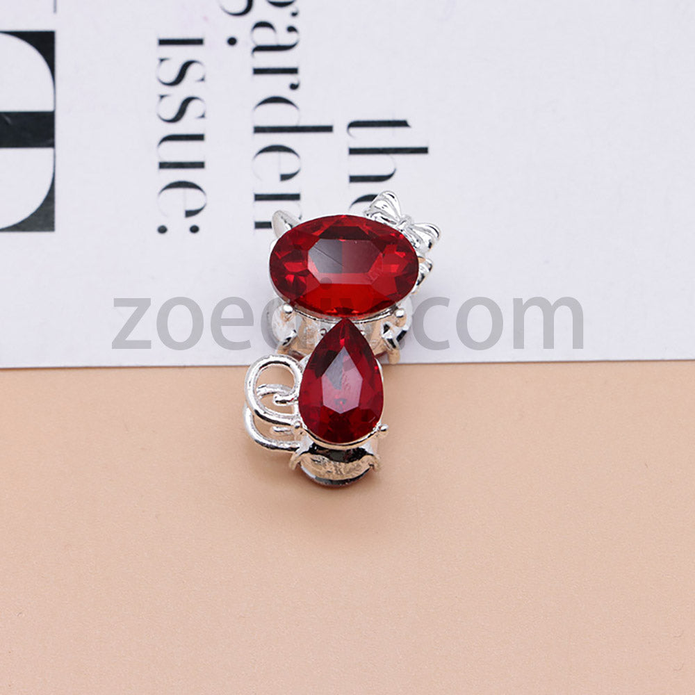 FS4847-Crystal Diamond Cat Alloy Beads Fit For Beadable Pens
