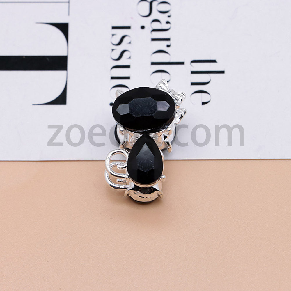 FS4847-Crystal Diamond Cat Alloy Beads Fit For Beadable Pens