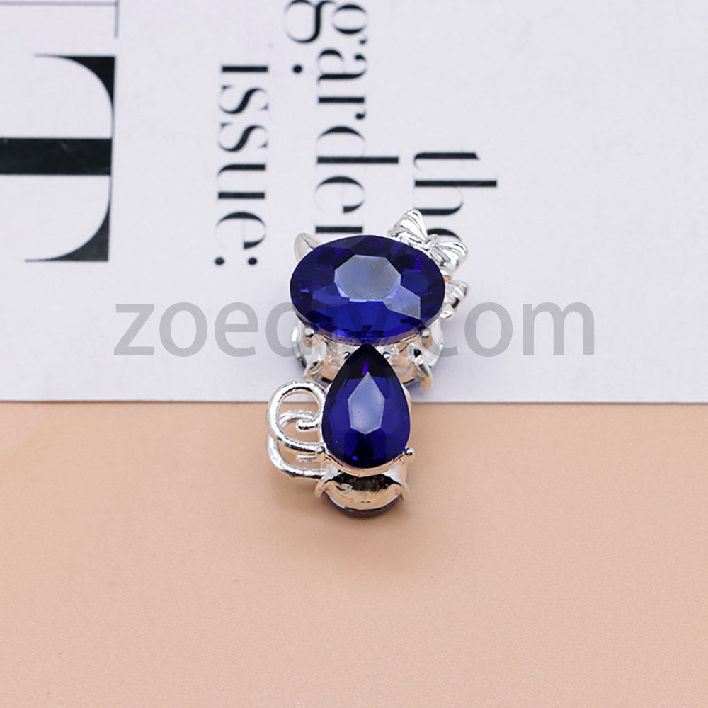 FS4847-Crystal Diamond Cat Alloy Beads Fit For Beadable Pens