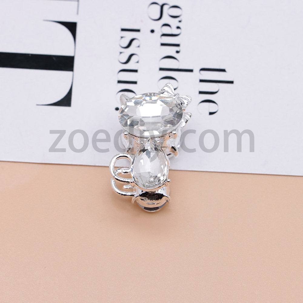 FS4847-Crystal Diamond Cat Alloy Beads Fit For Beadable Pens