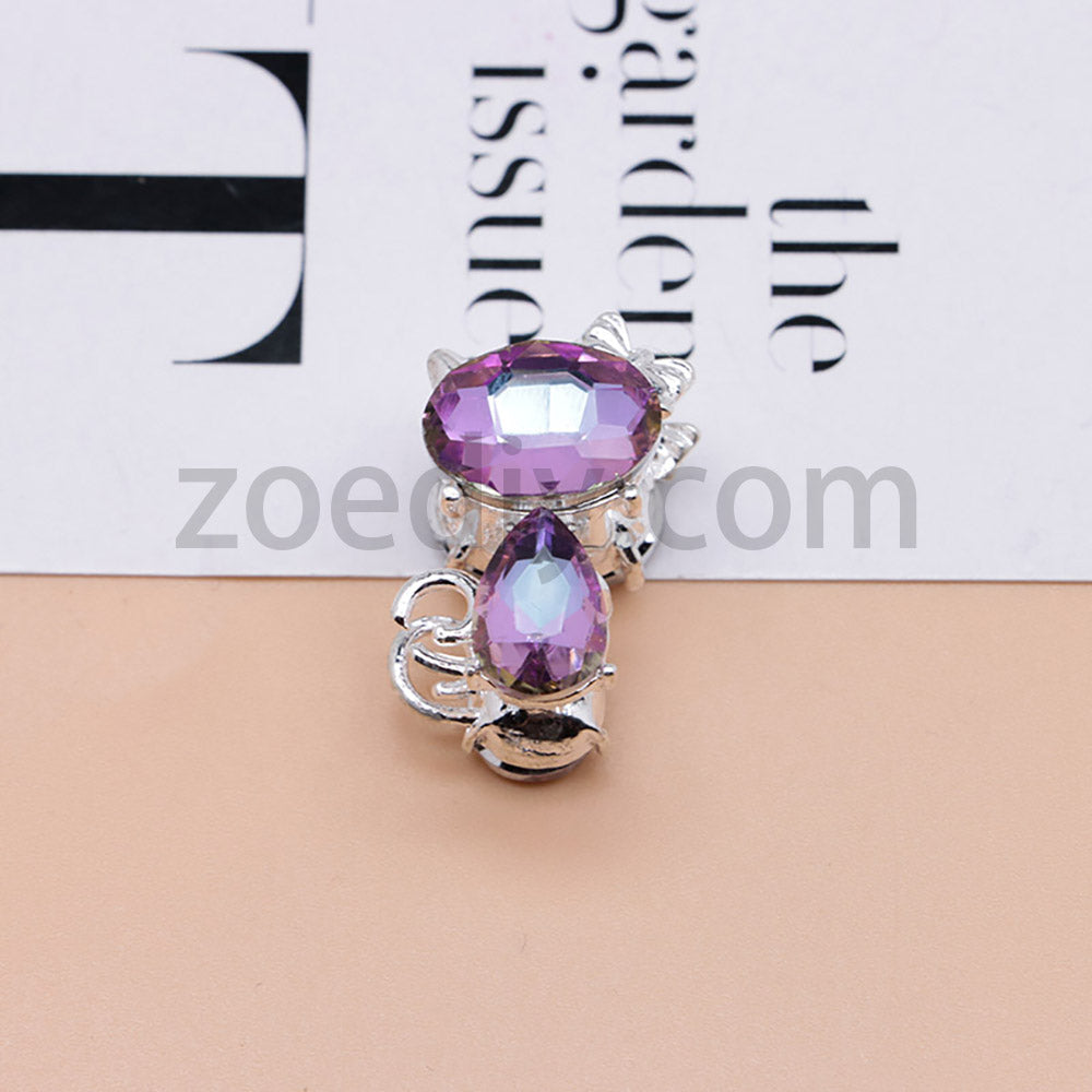 FS4847-Crystal Diamond Cat Alloy Beads Fit For Beadable Pens