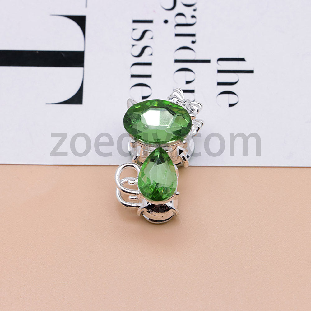 FS4847-Crystal Diamond Cat Alloy Beads Fit For Beadable Pens