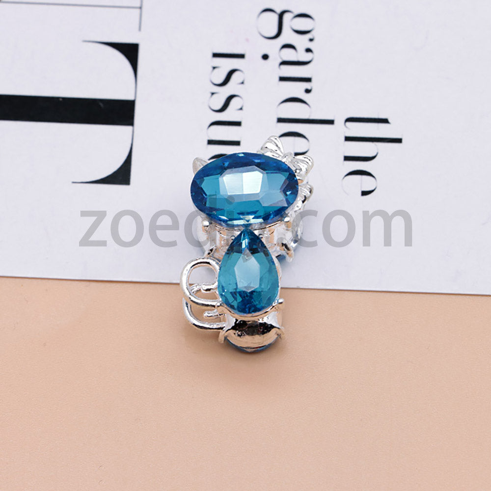 FS4847-Crystal Diamond Cat Alloy Beads Fit For Beadable Pens