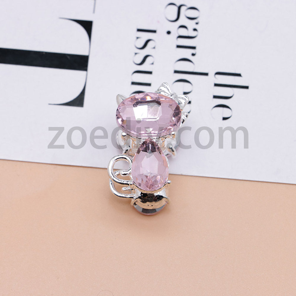 FS4847-Crystal Diamond Cat Alloy Beads Fit For Beadable Pens