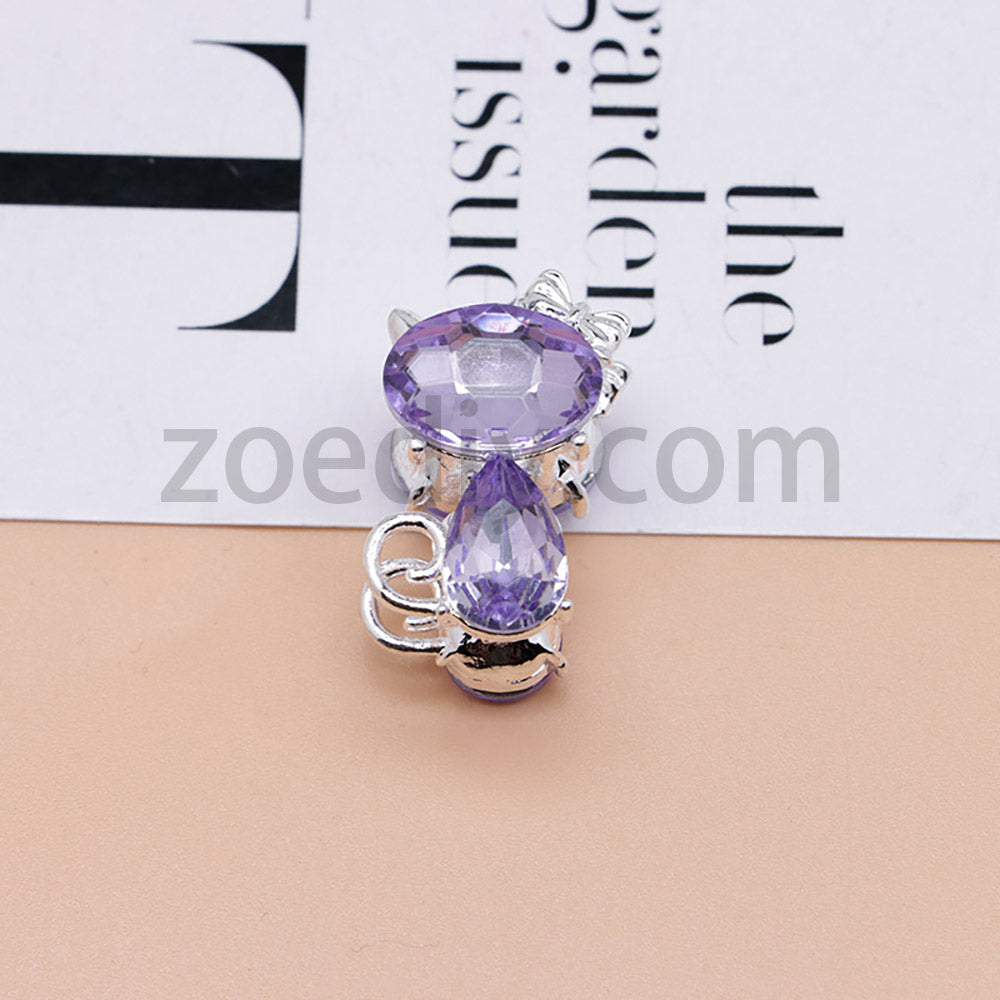FS4847-Crystal Diamond Cat Alloy Beads Fit For Beadable Pens