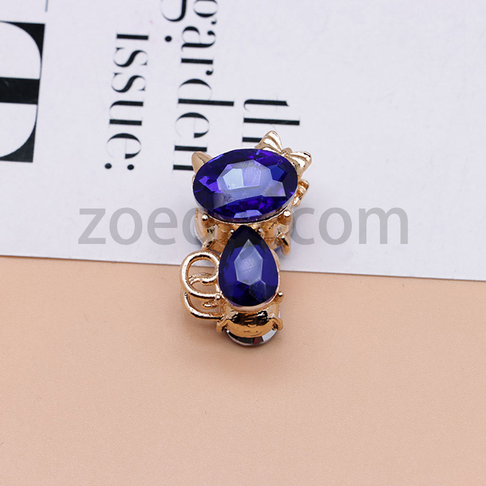 FS4847-Crystal Diamond Cat Alloy Beads Fit For Beadable Pens