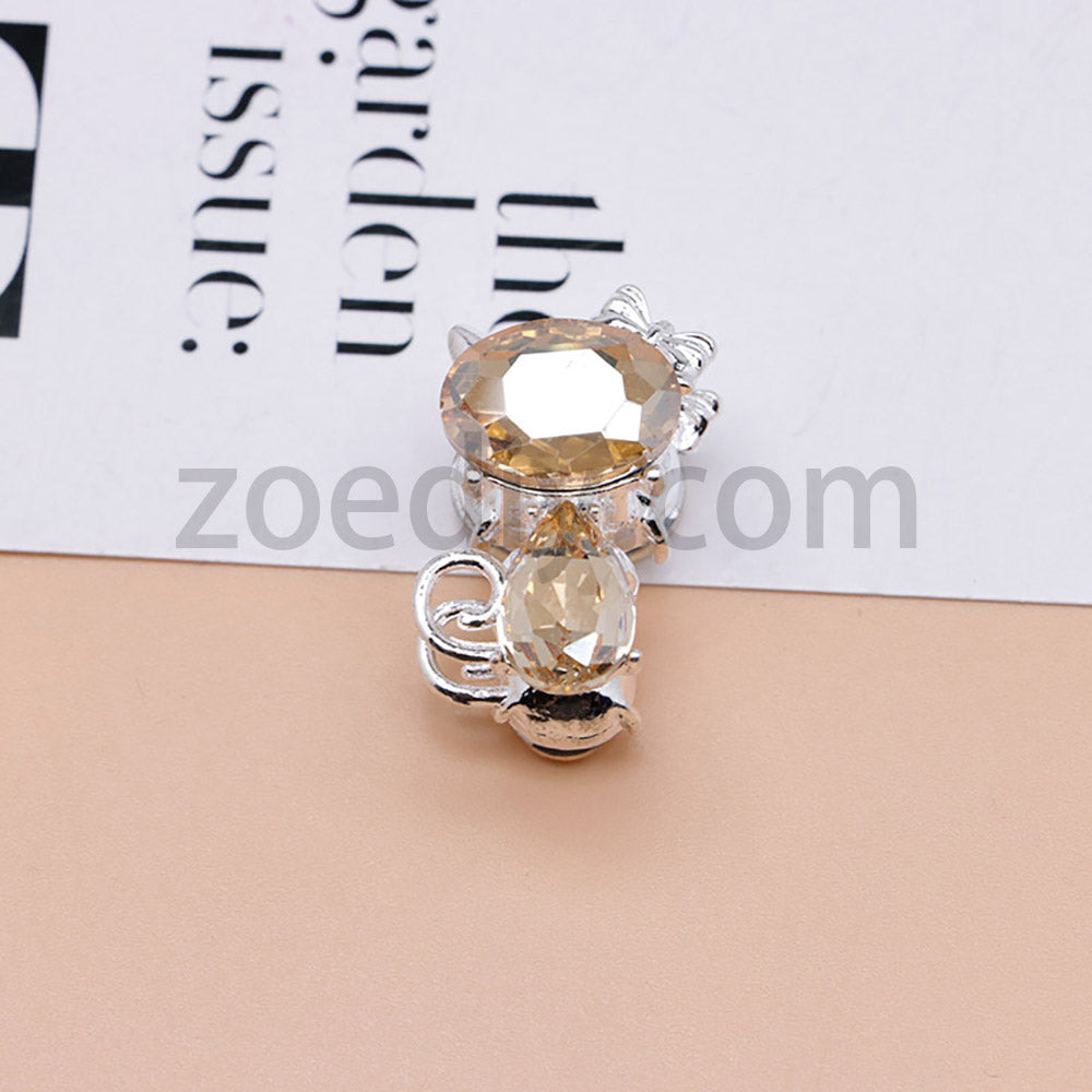 FS4847-Crystal Diamond Cat Alloy Beads Fit For Beadable Pens