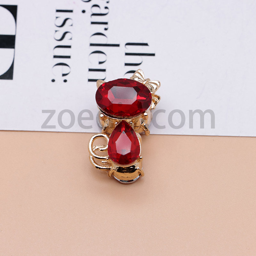 FS4847-Crystal Diamond Cat Alloy Beads Fit For Beadable Pens