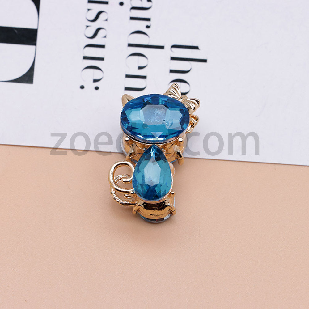 FS4847-Crystal Diamond Cat Alloy Beads Fit For Beadable Pens