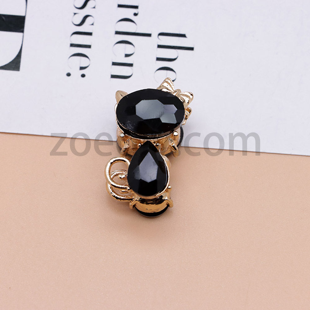 FS4847-Crystal Diamond Cat Alloy Beads Fit For Beadable Pens