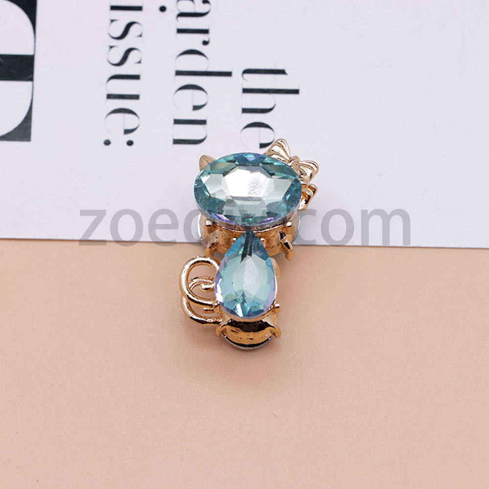 FS4847-Crystal Diamond Cat Alloy Beads Fit For Beadable Pens
