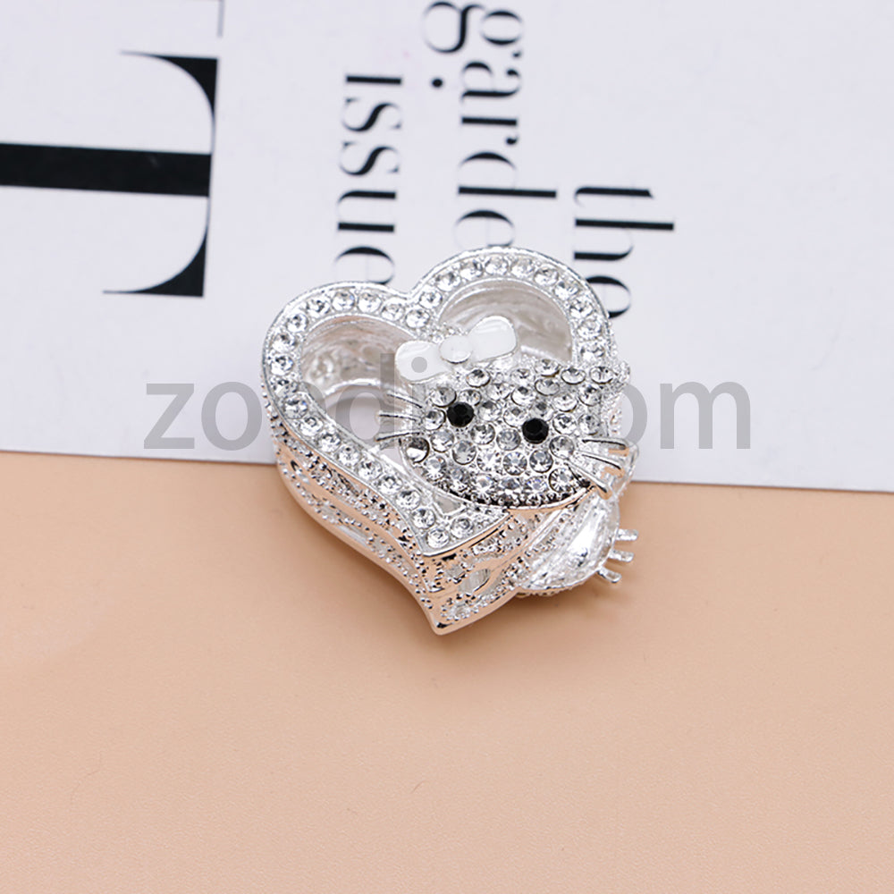 FS4164-HK Heart Alloy Beads Fit For Beadable Pens