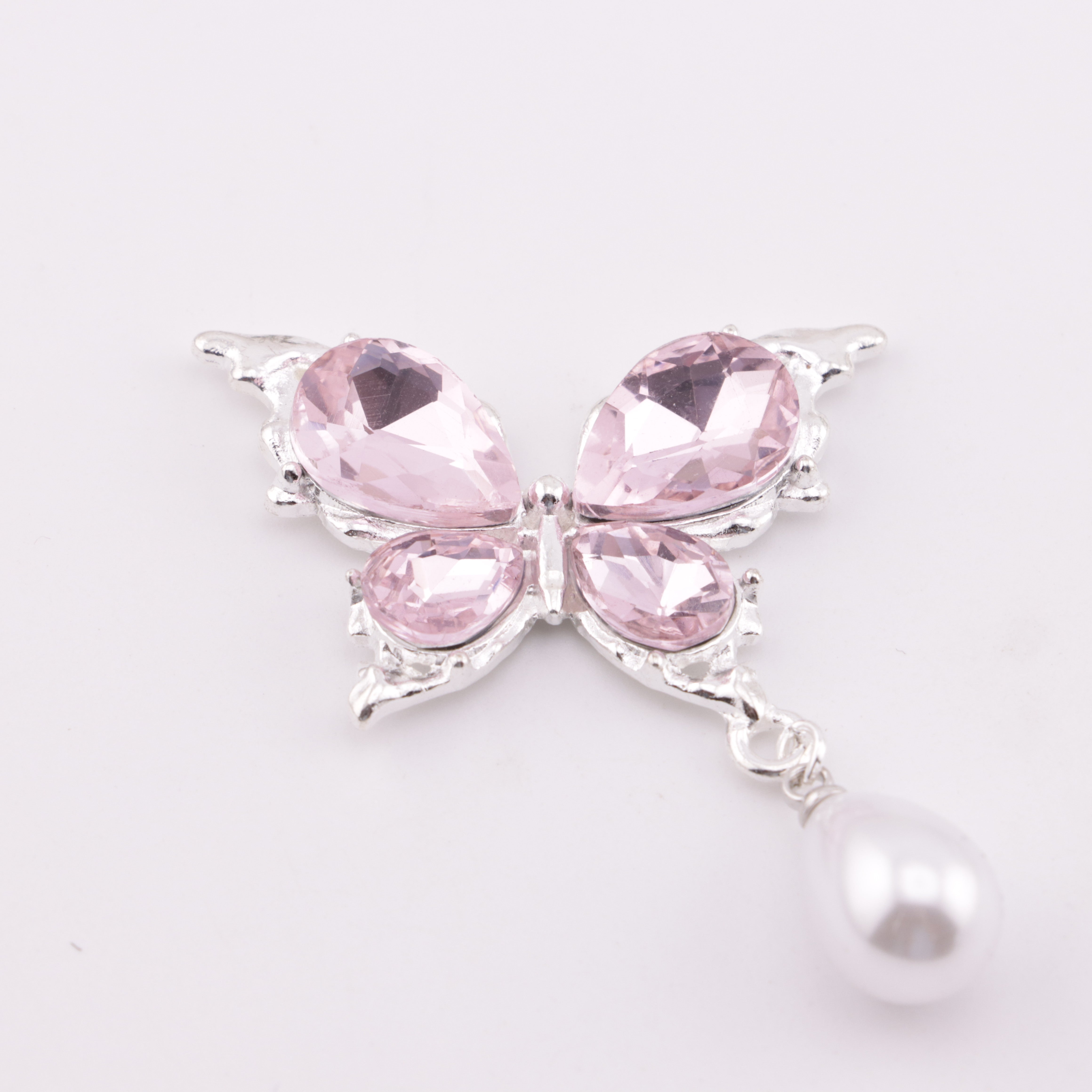 FS5690- Butterfly Charms Butterfly Patches With Waterdrop Pearl Pendants