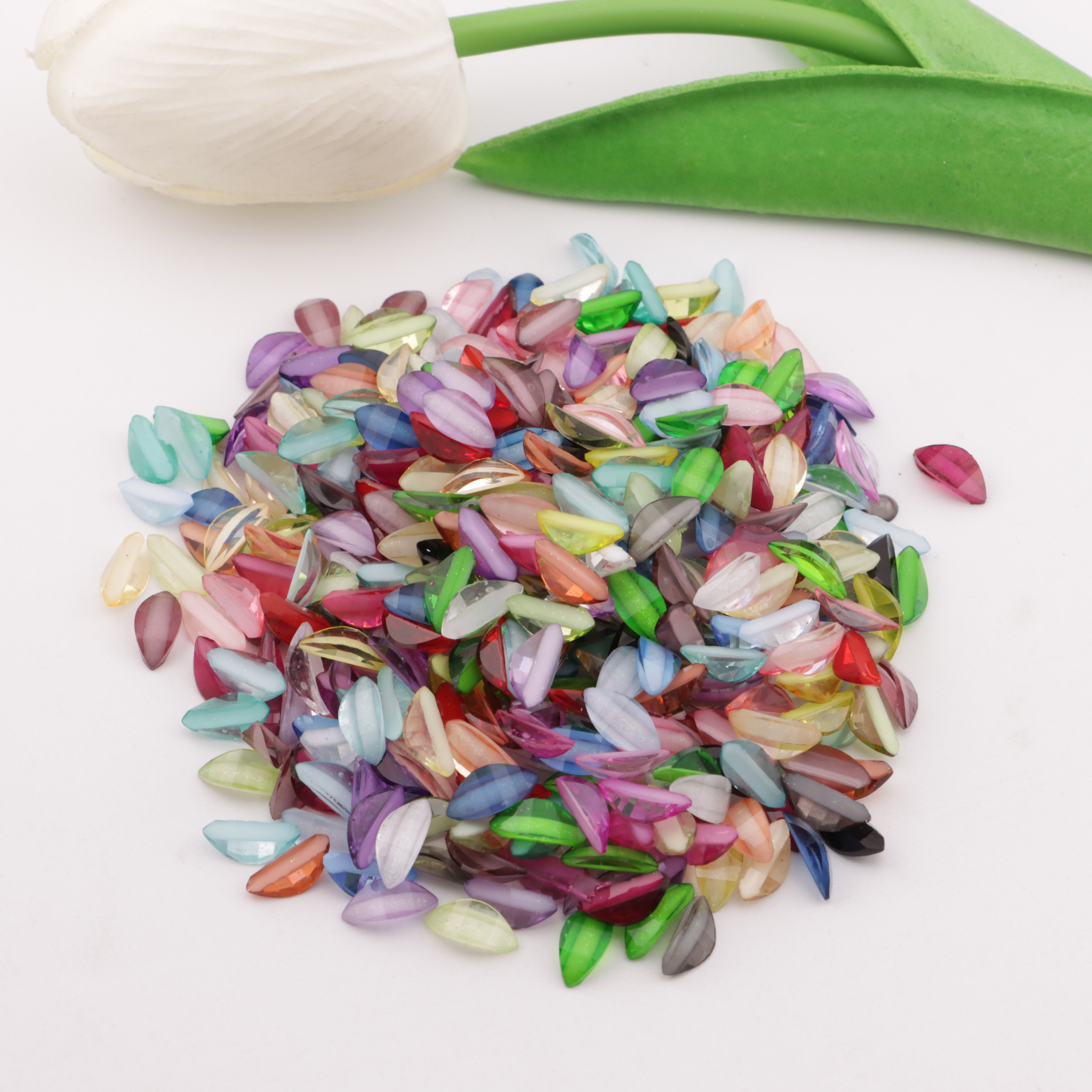 FS1354-5*10mm Mixed Color Flower Petal For Making Fancy Bead Or Fancy Pen