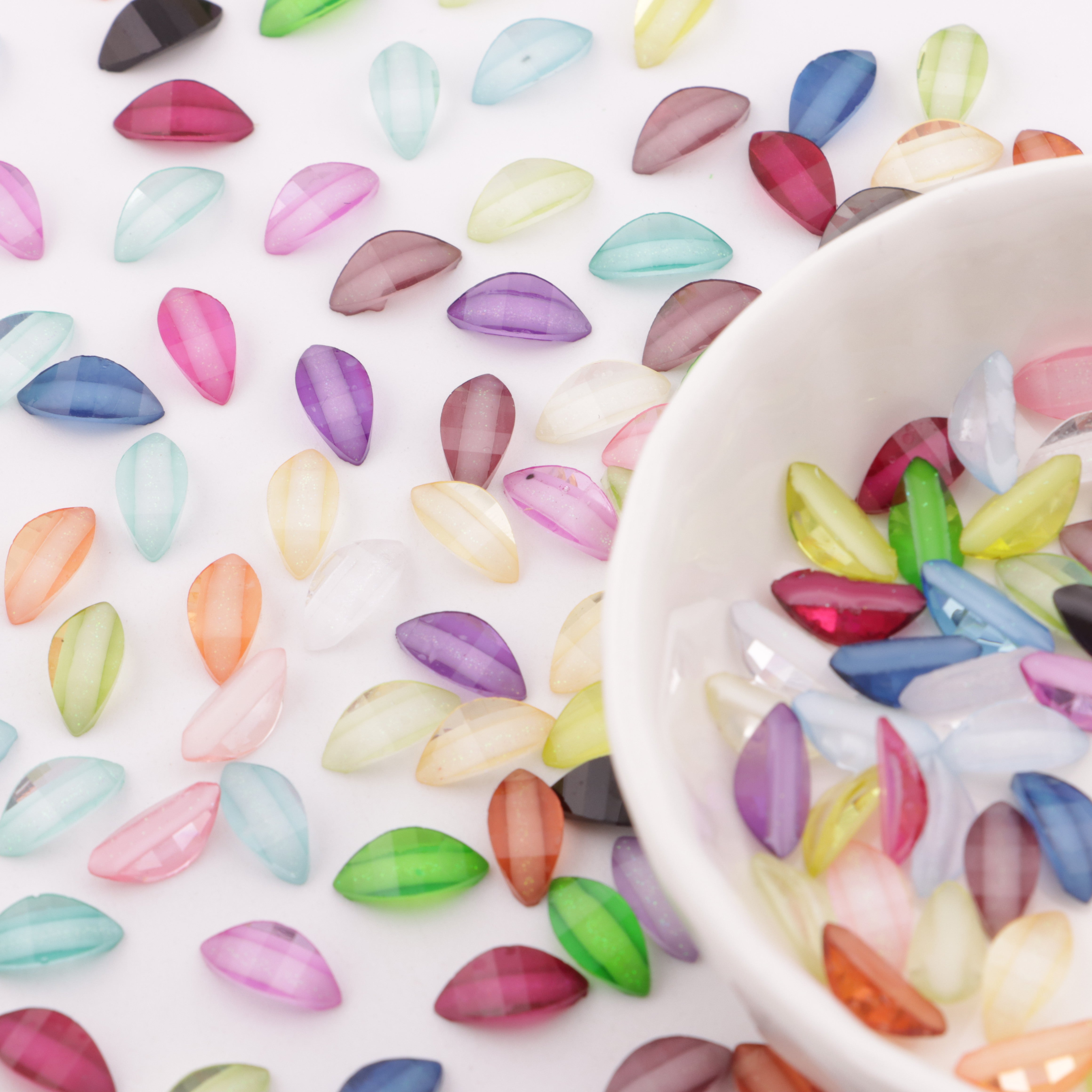 FS1354-5*10mm Mixed Color Flower Petal For Making Fancy Bead Or Fancy Pen