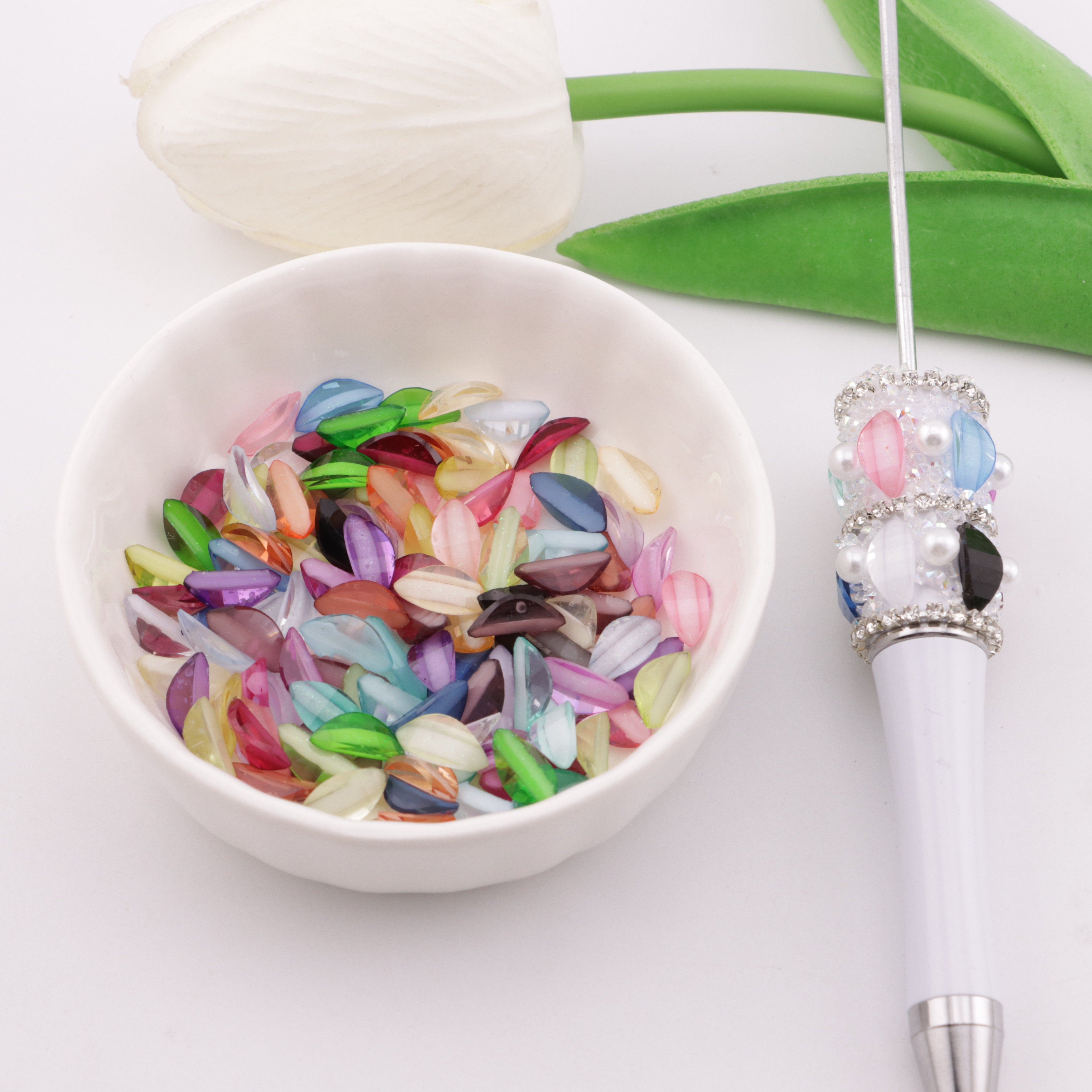 FS1354-5*10mm Mixed Color Flower Petal For Making Fancy Bead Or Fancy Pen