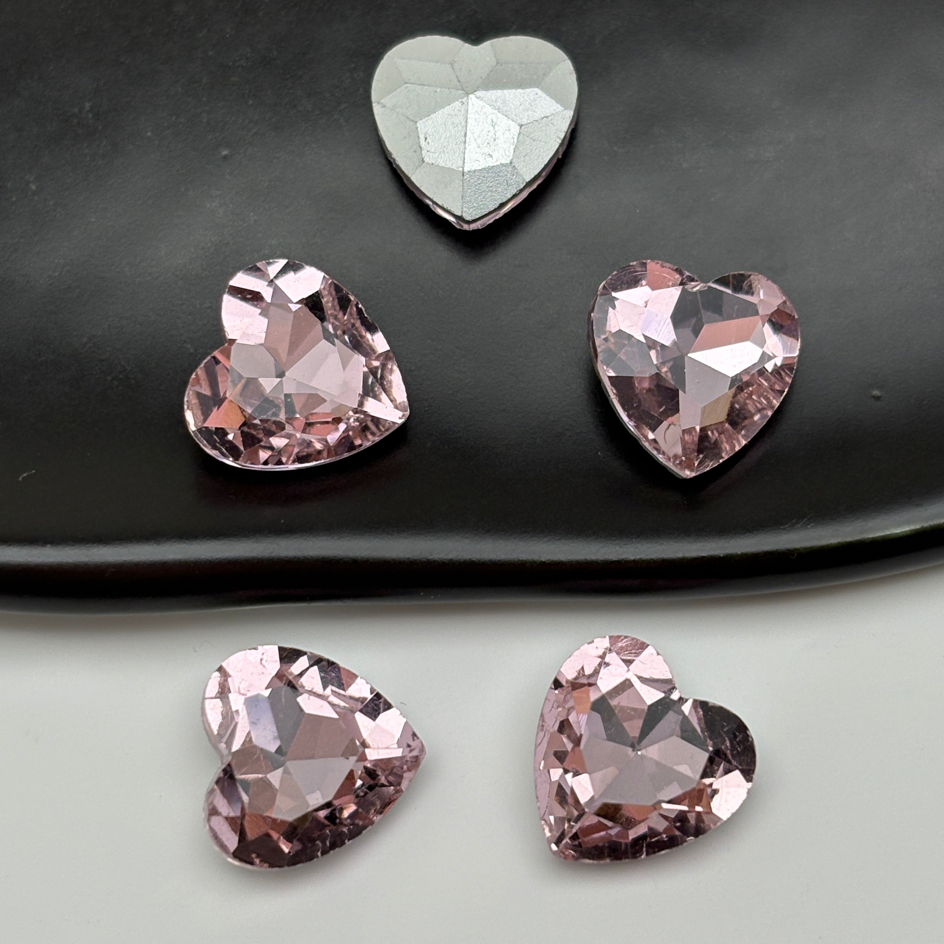 FS5401- 12mm Heart Crystal Diamonds Loving Heart With Pointed Bottom Diamonds