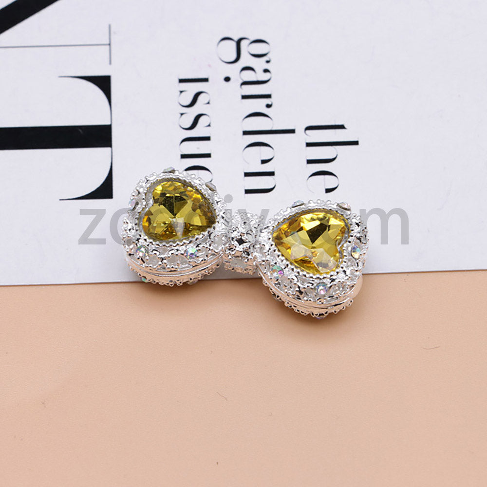 FS4842-Double Heart Bows Beads Fit For Beadable Pens